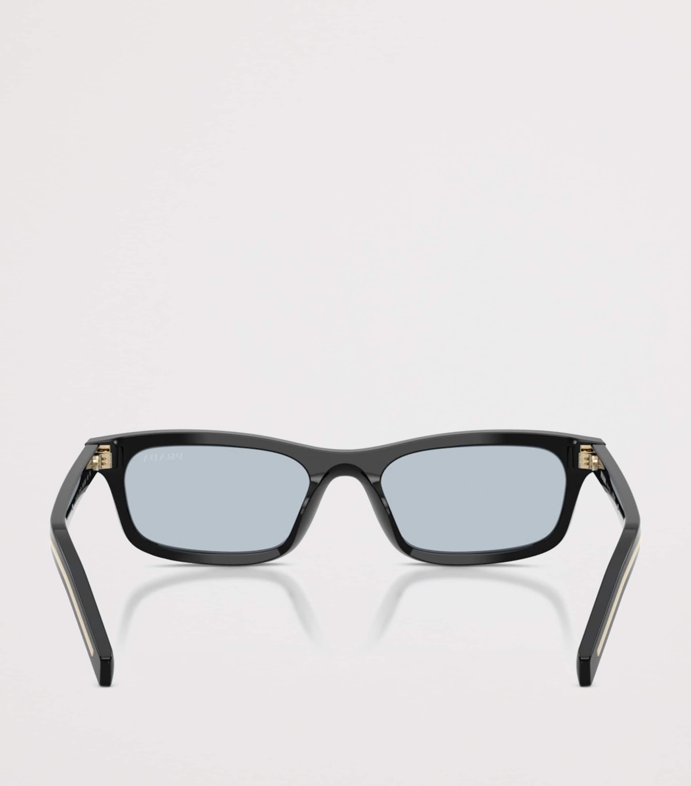 Prada Acetate Rectangle Sunglasses Black Image 4