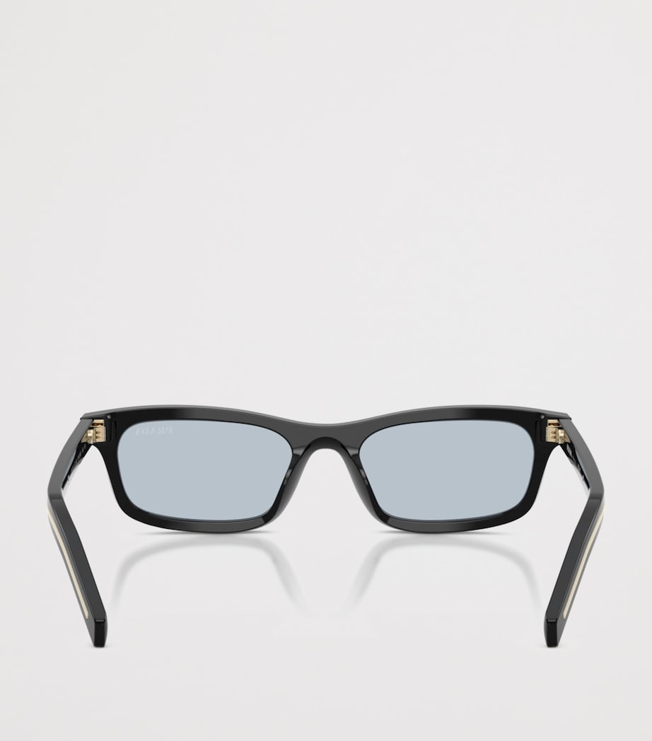 Prada Acetate Rectangle Sunglasses Black Image 4