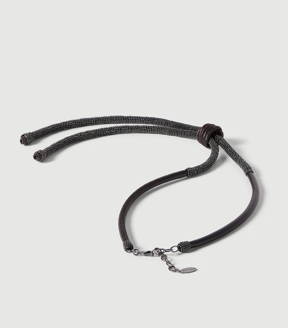 Brunello Cucinelli Leather Bolo Tie Image 3