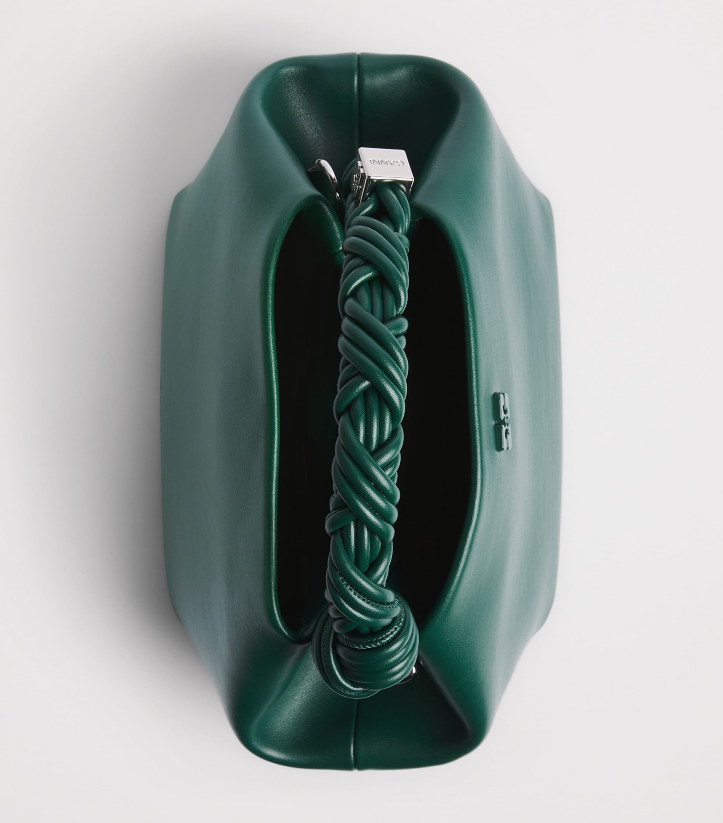 GANNI Small Bou Top-Handle Bag Dark Green Image 5
