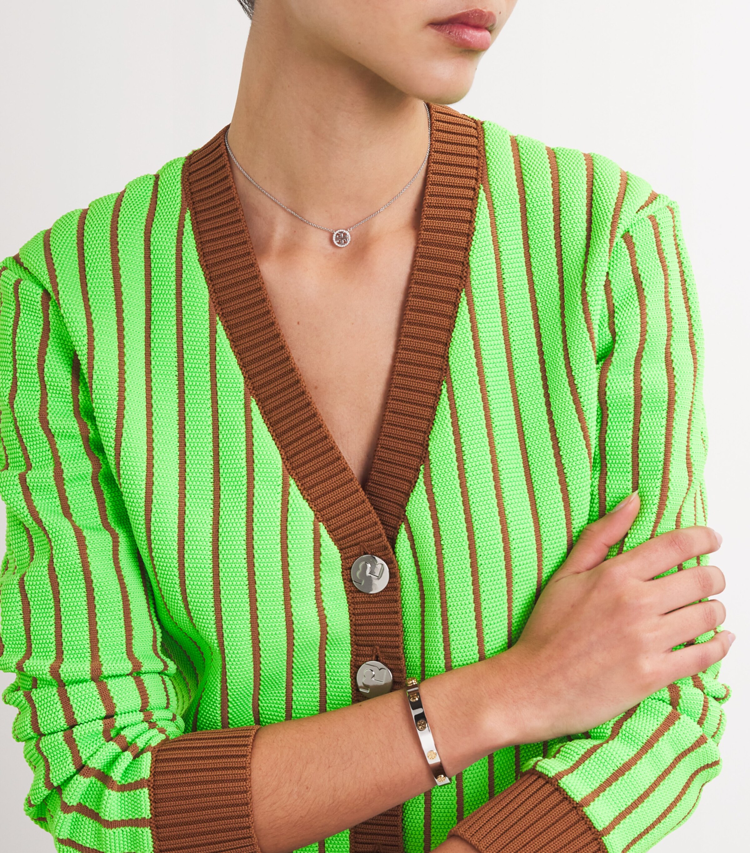 Miller Stud Hinge Bangle TORY SLVR / TORY GLD Image 5