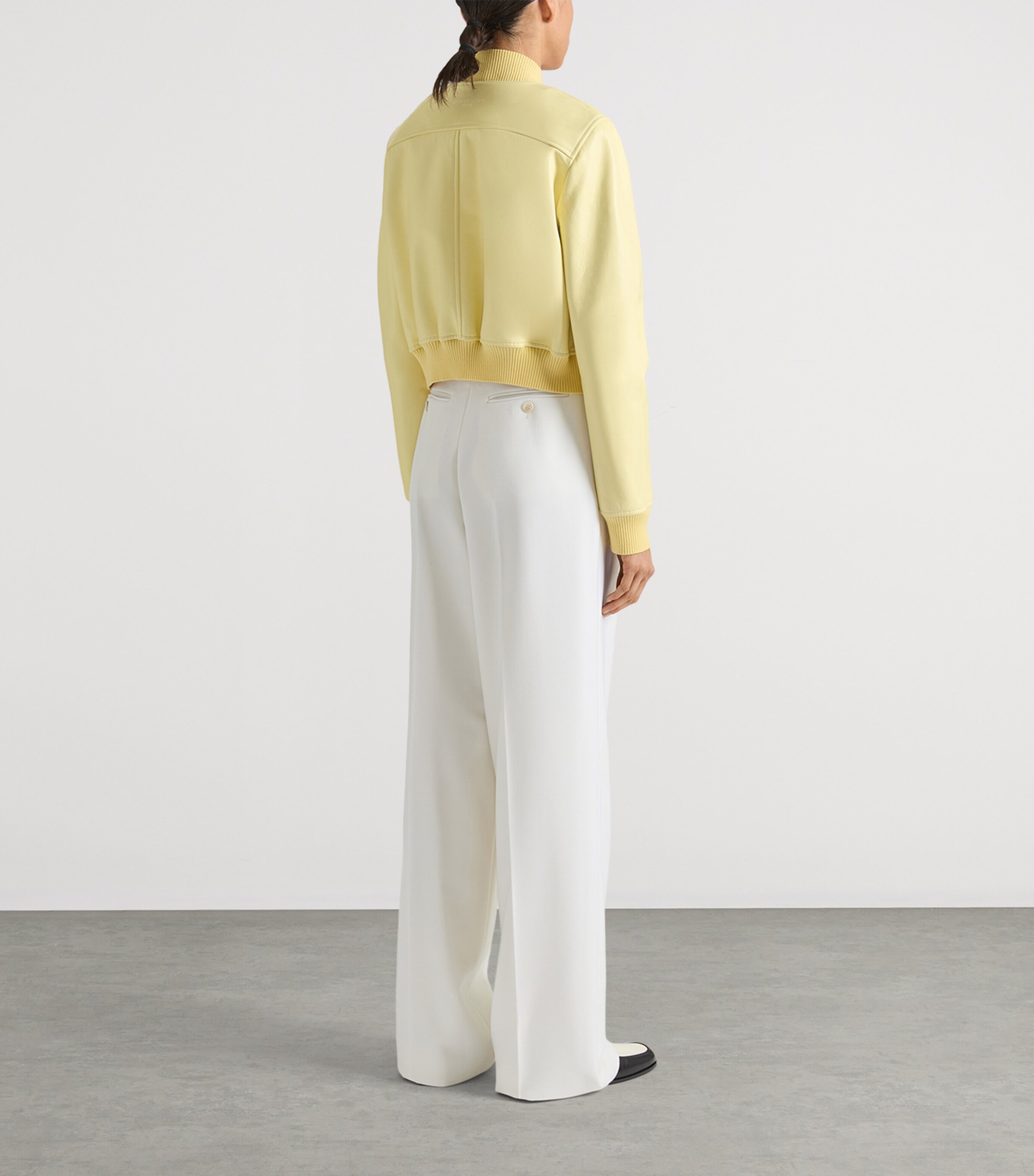 Givenchy Womens Wool-Mohair Double-Pleated Trousers White Image 4