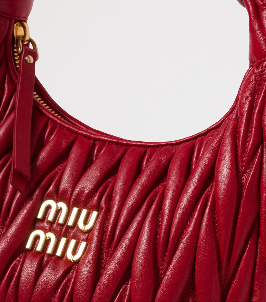 Miu Miu Matelassé Leather Wander Top-Handle Bag Red Image 7