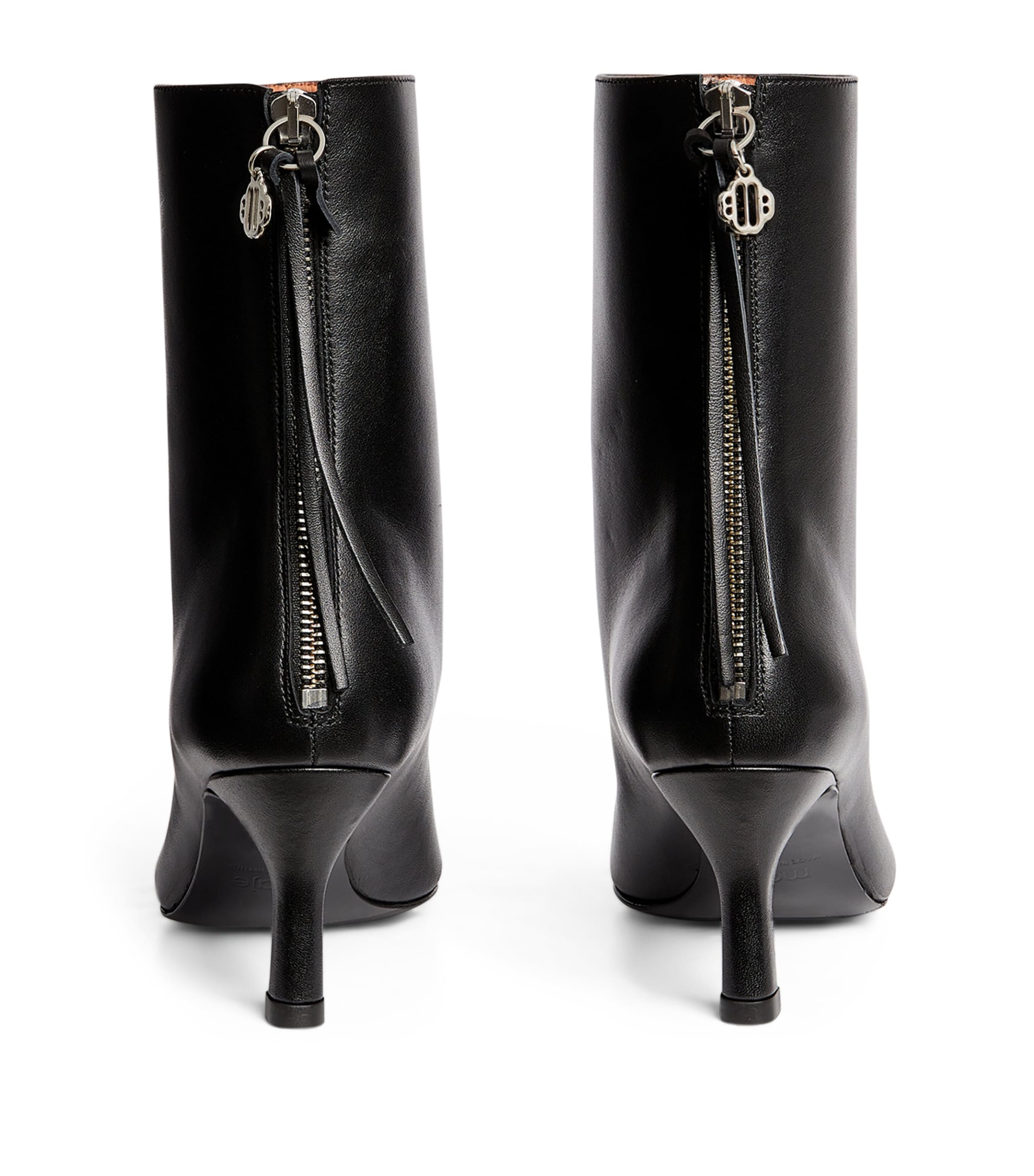 Leather Ankle Boots 75 BLACK Image 2