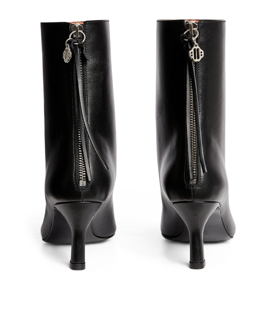Leather Ankle Boots 75 BLACK Image 2