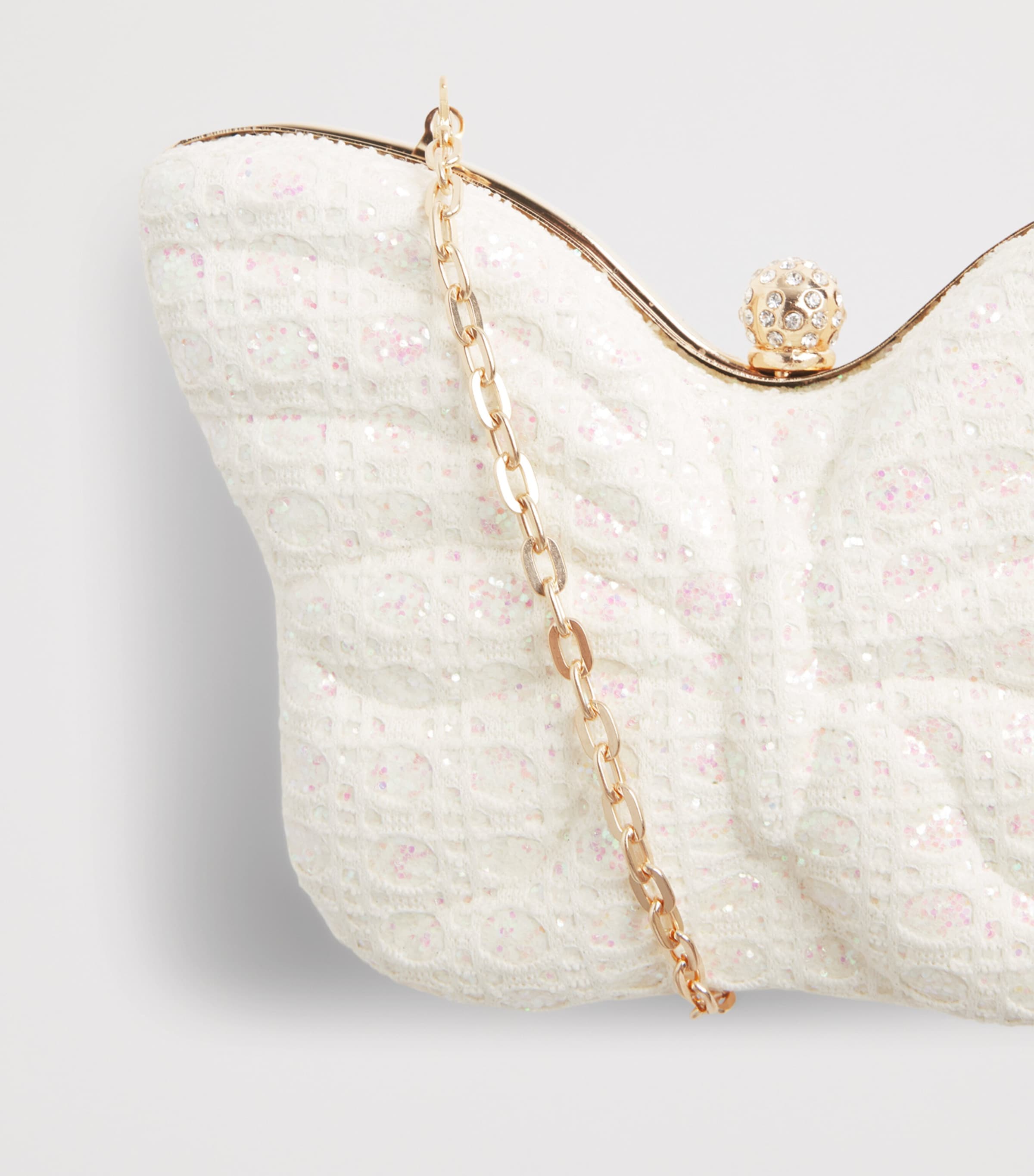 David Charles Embellished Butterfly Clutch Bag L Ivory Image 4