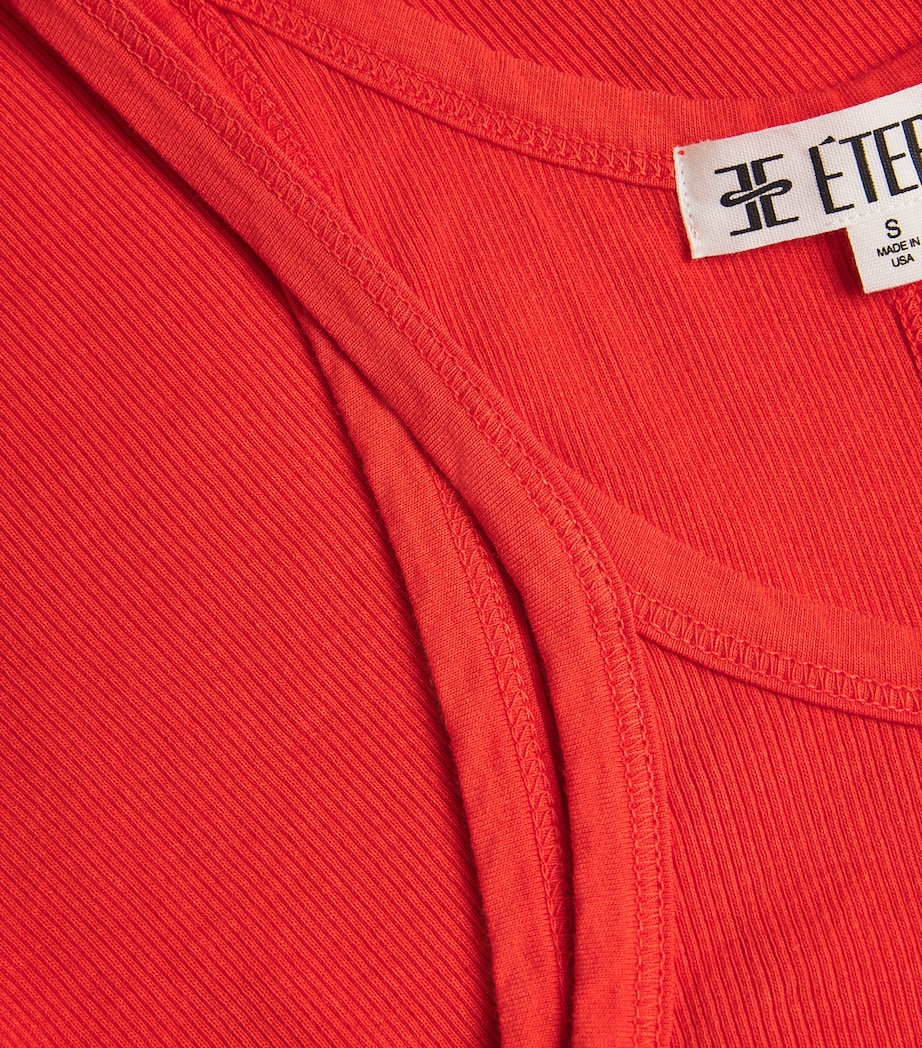 Ribbed Raceback Tank Top POPPY Image 5