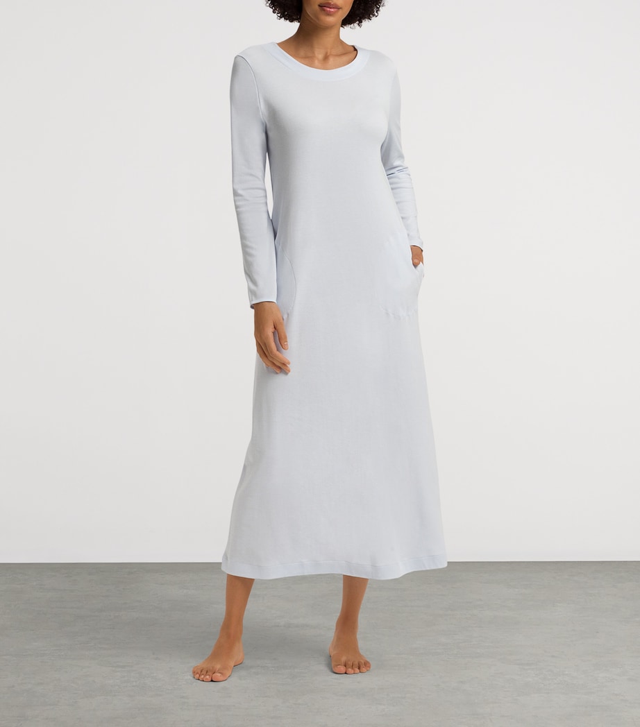 Cotton Malena Nightdress POWDER BLUE Image 3