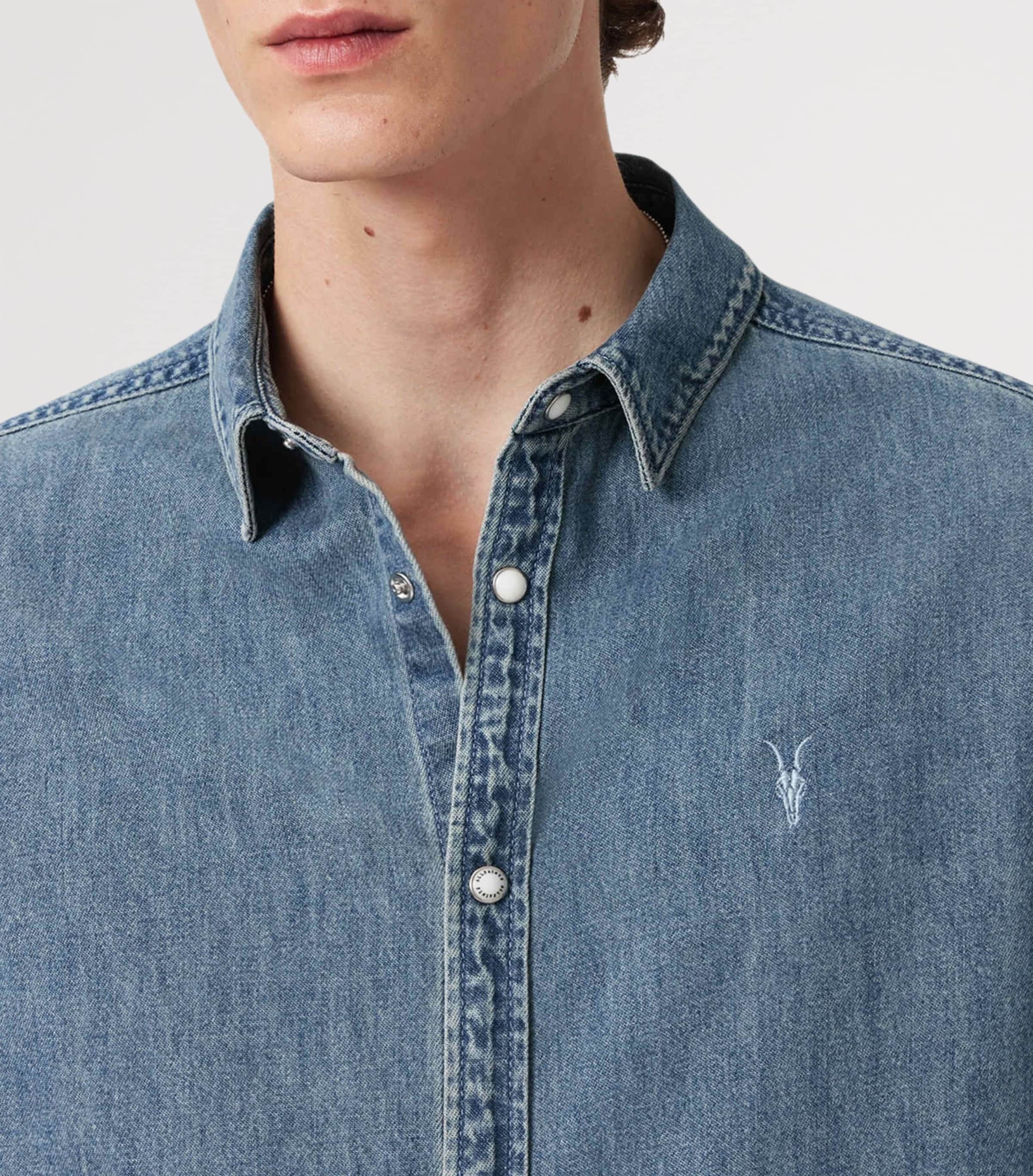 Organic Denim Gleason Shirt LIGHT INDIGO Image 6