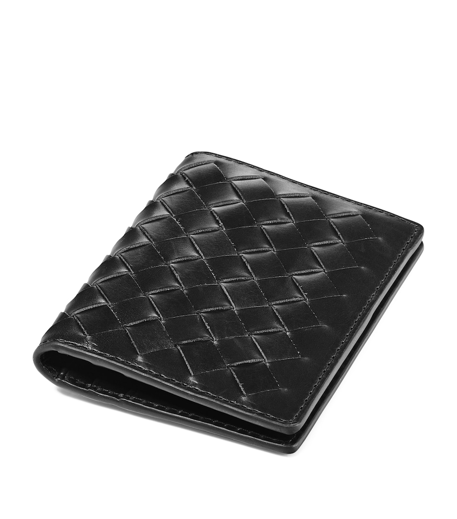 Leather Double Fold Card Holder BLACK Image 3