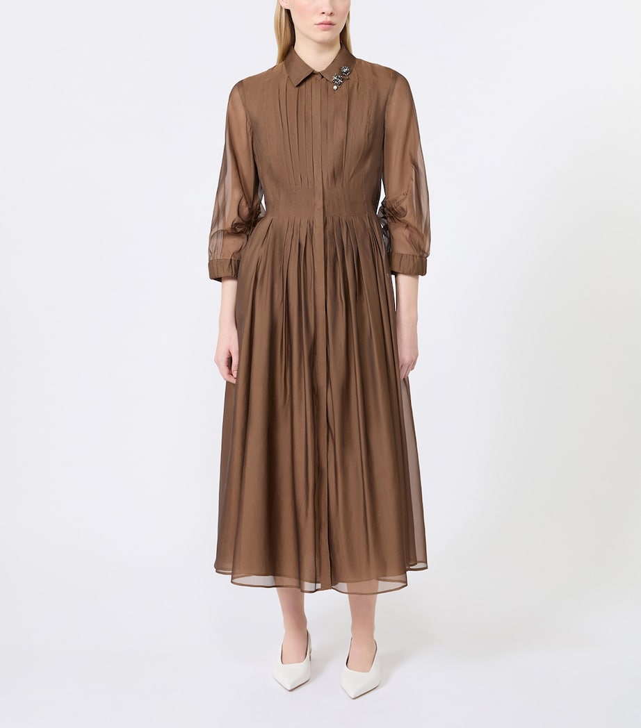 max mara gold dress Max Mara Sequinned Sheath Dress - Hazelnut Brown