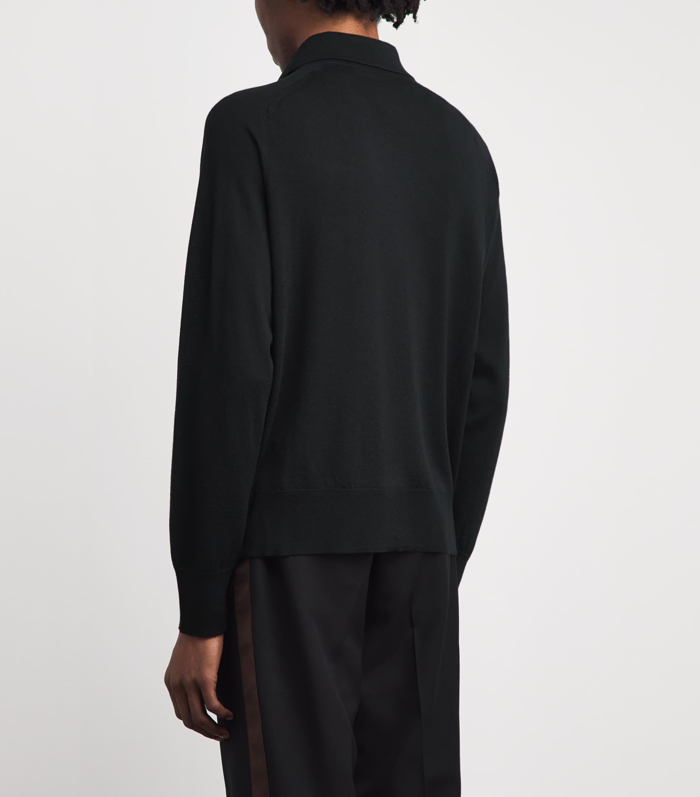 AMI Paris Mens Wool Collared Quota Cardigan Noir/noir Image 5
