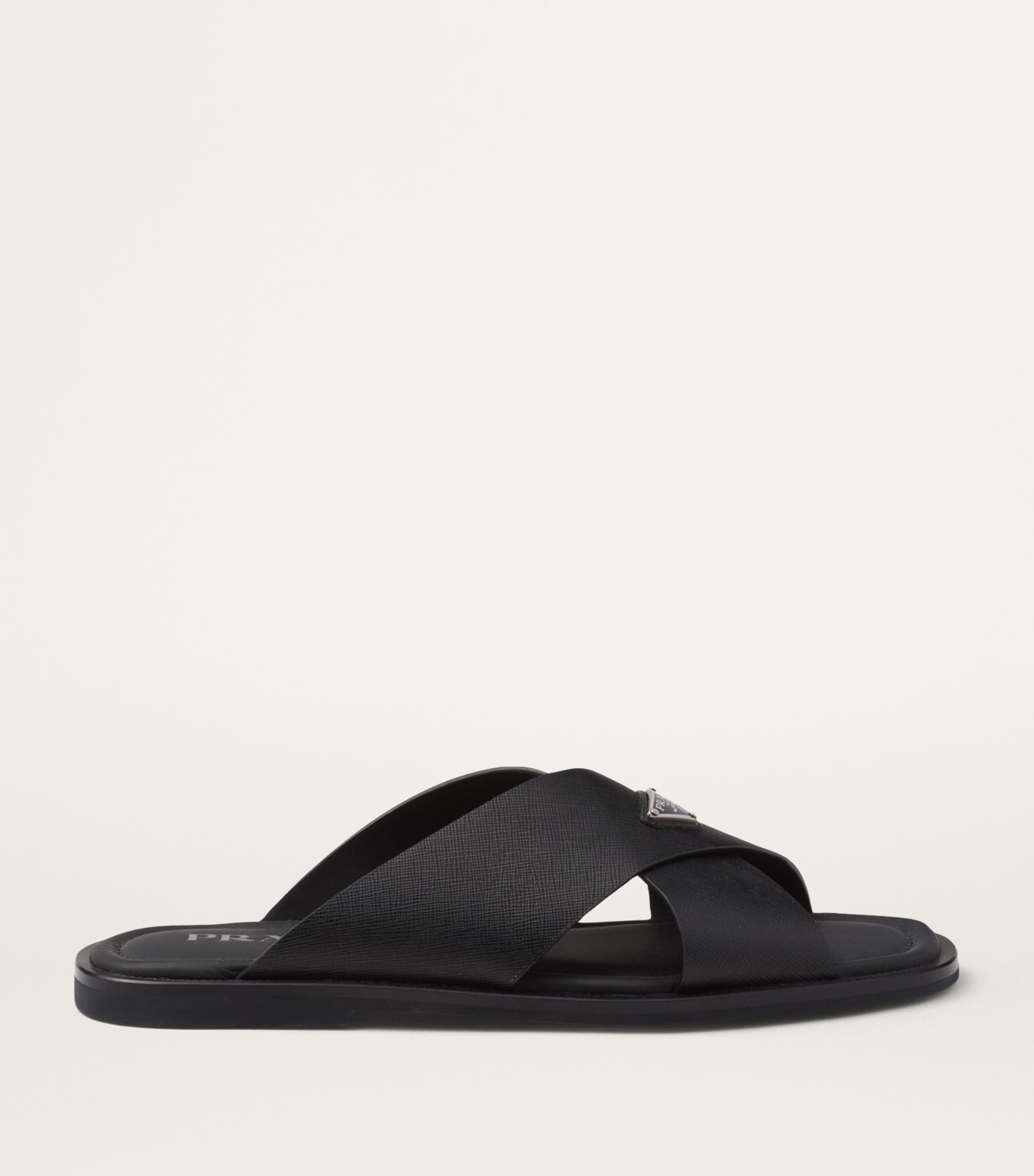 Prada Saffiano Leather Crossover Sandals Harrods FR
