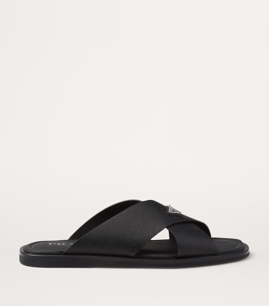 Saffiano Leather Crossover Sandals F0002 Image 2