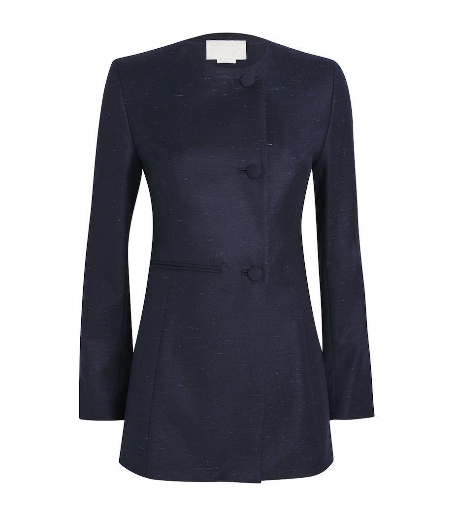 Wool-Blend Blazer DRK NAVY W LGHT BLUE Image 1