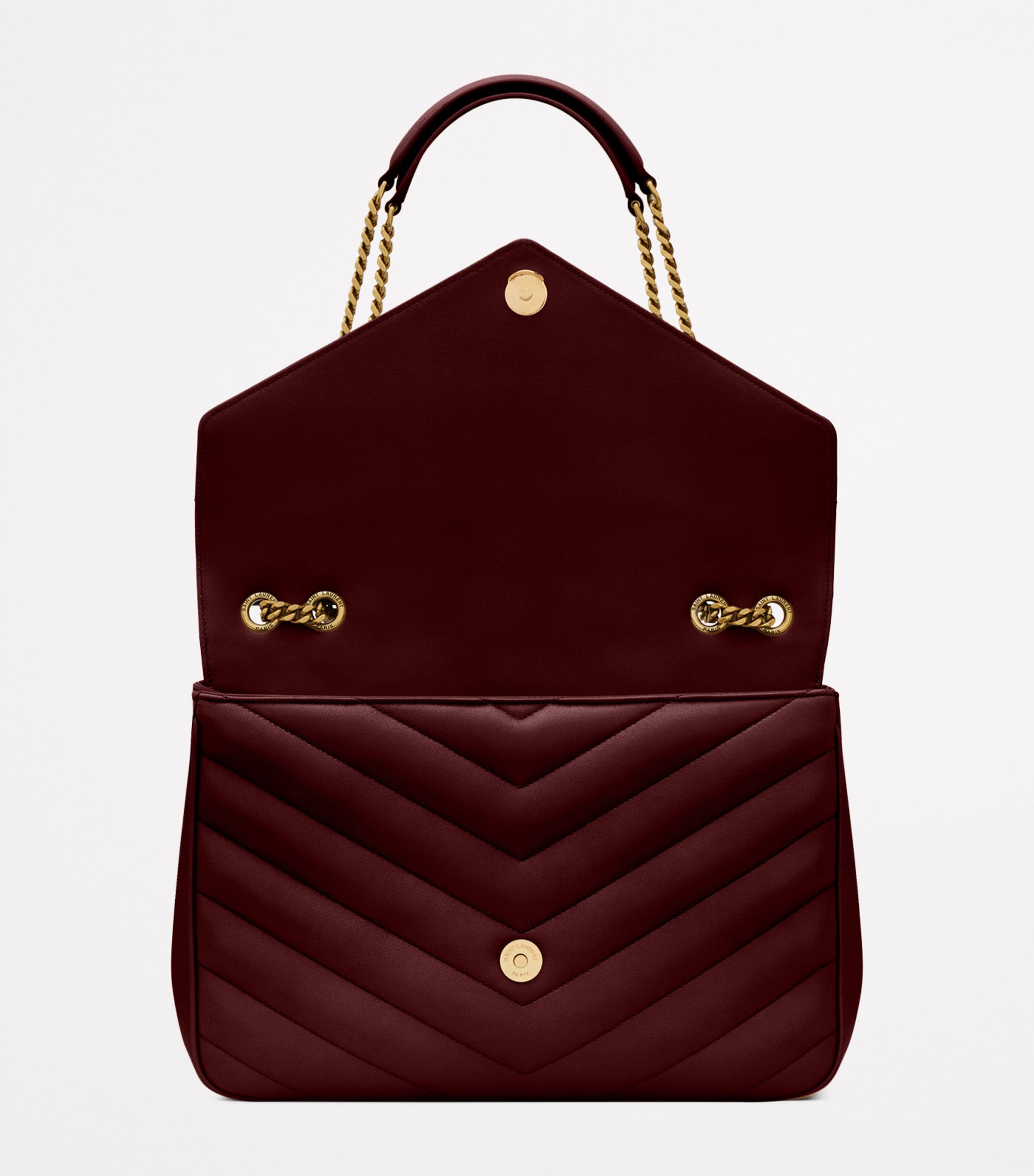Saint Laurent Burgundy Large Loulou Shoulder Bag Harrods UK