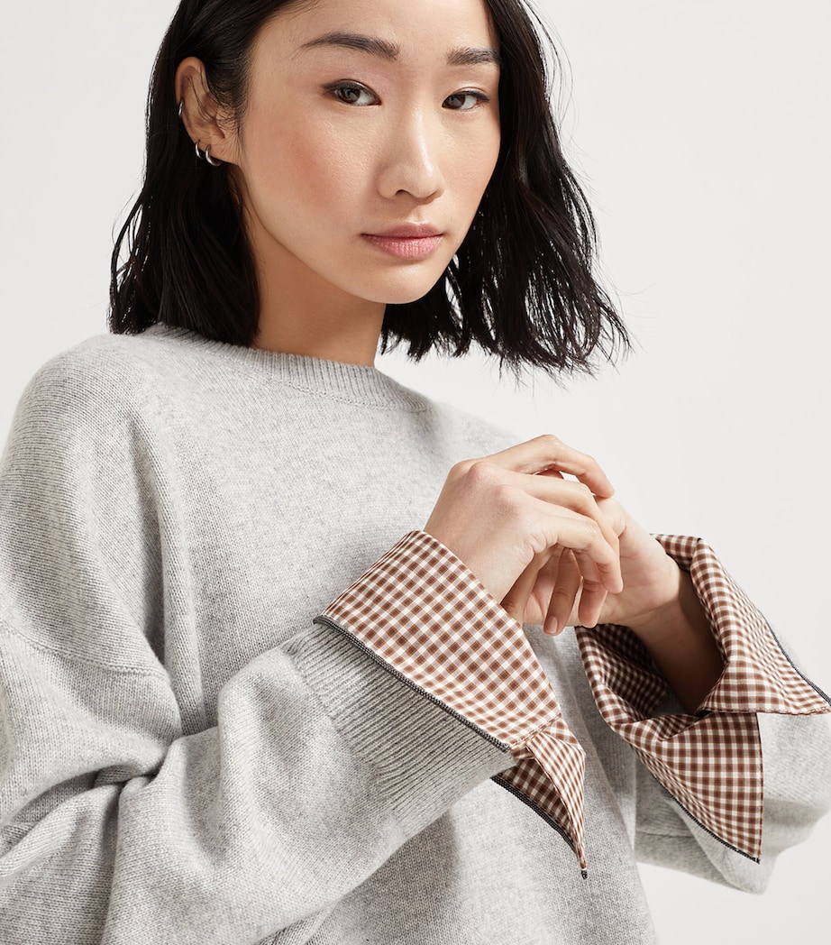 Cashmere Shirt-Cuff Sweater C072 Image 6