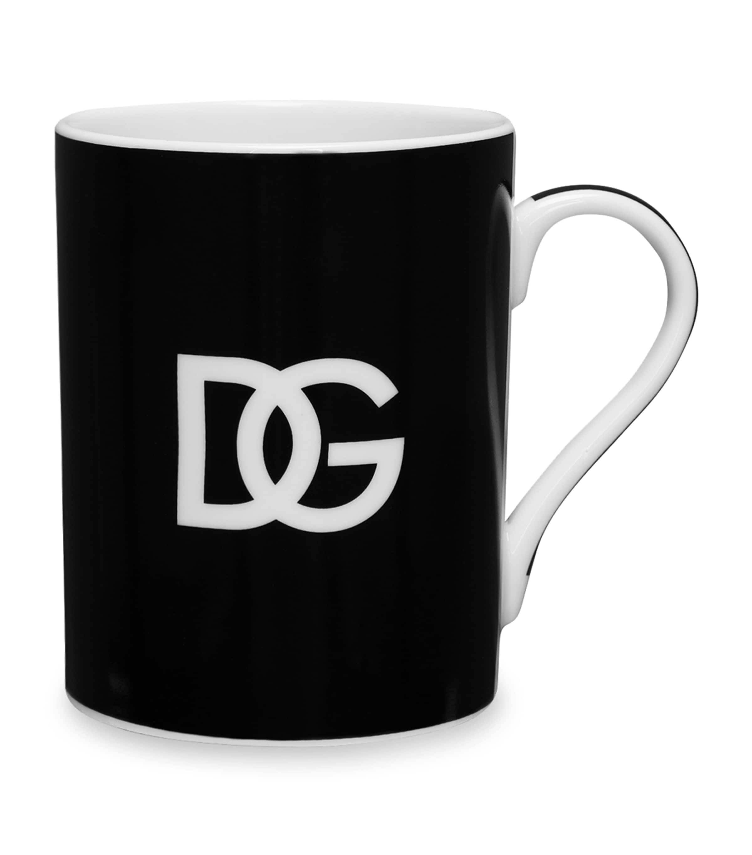 Dolce&Gabbana Casa Logo Mug Nero/logo Dg B Image 1
