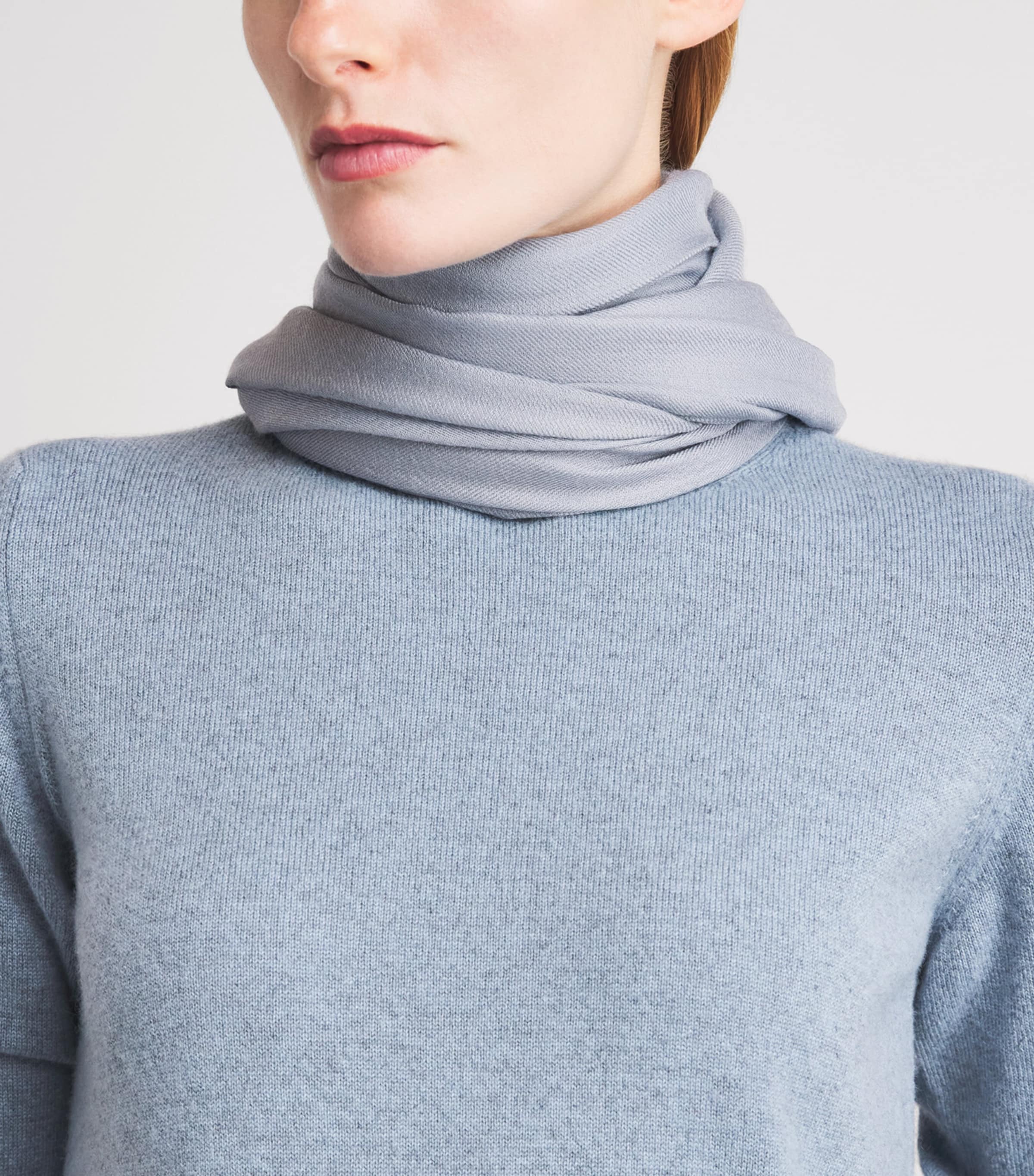 Agnona Cashmere Scarf Blue Powder Image 3