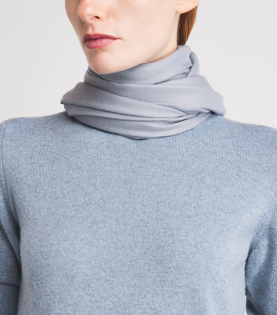 Agnona Cashmere Scarf Blue Powder Image 3