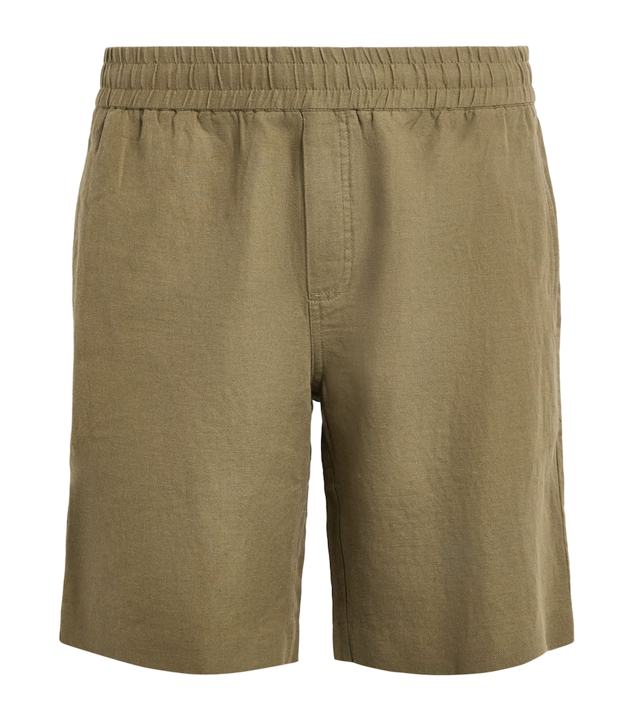 Samsøe Samsøe Mens Linen-Cotton Smith Shorts Dusky Green Image 1