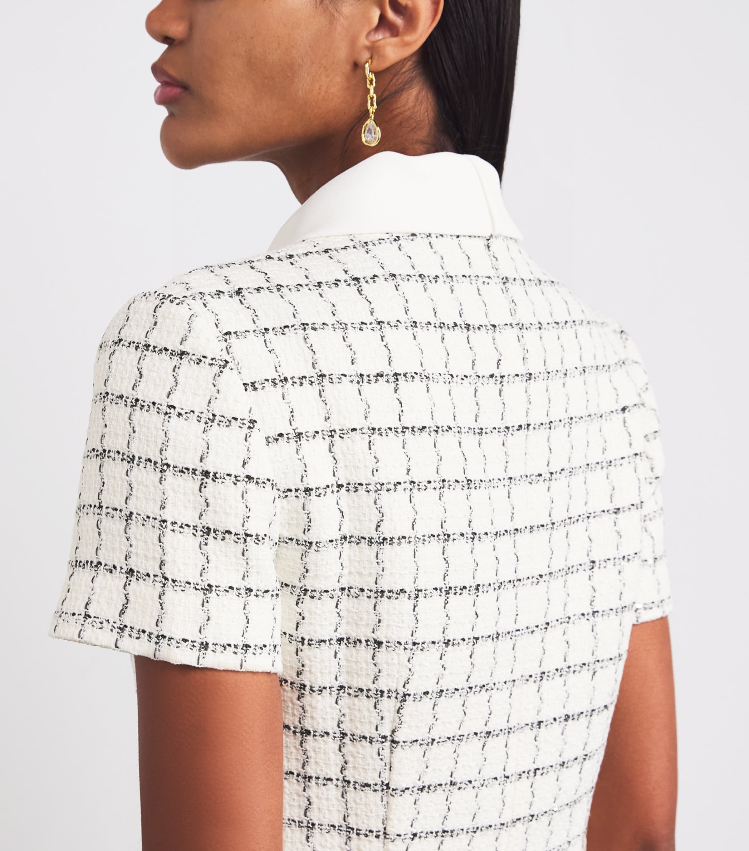 Bouclé Check Mini Dress CREAM Image 4