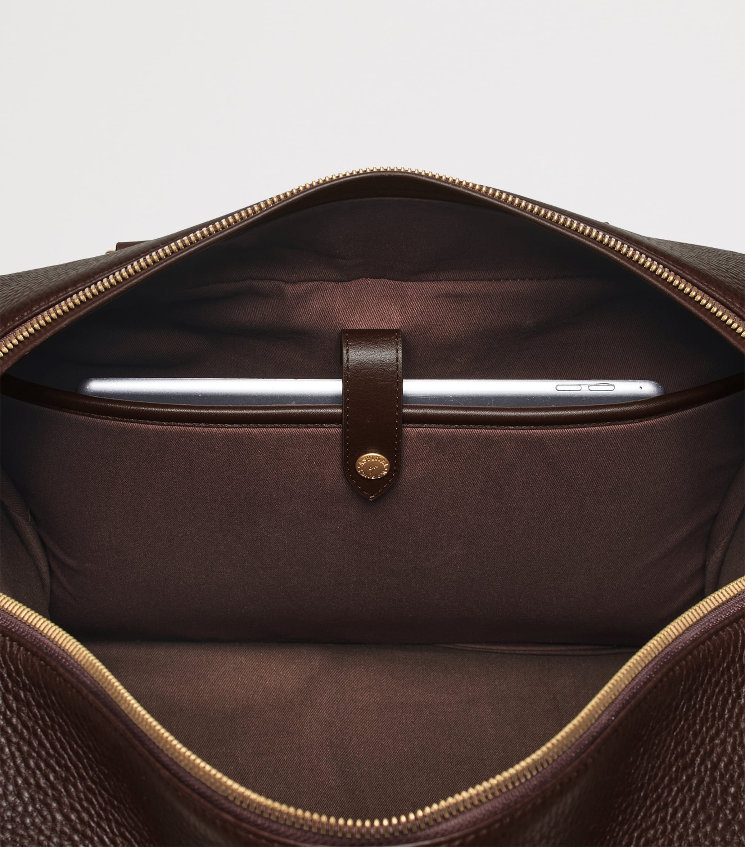 Aspinal Of London Grained Leather 36-Hour Holdall Conker Image 6