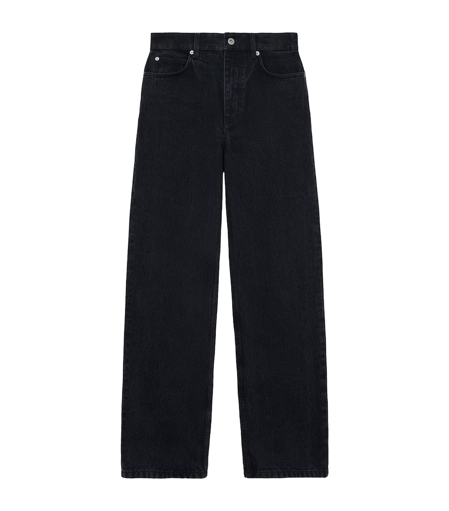 LOEWE Womens Embroidered-Anagram Straight Jeans Black Image 1