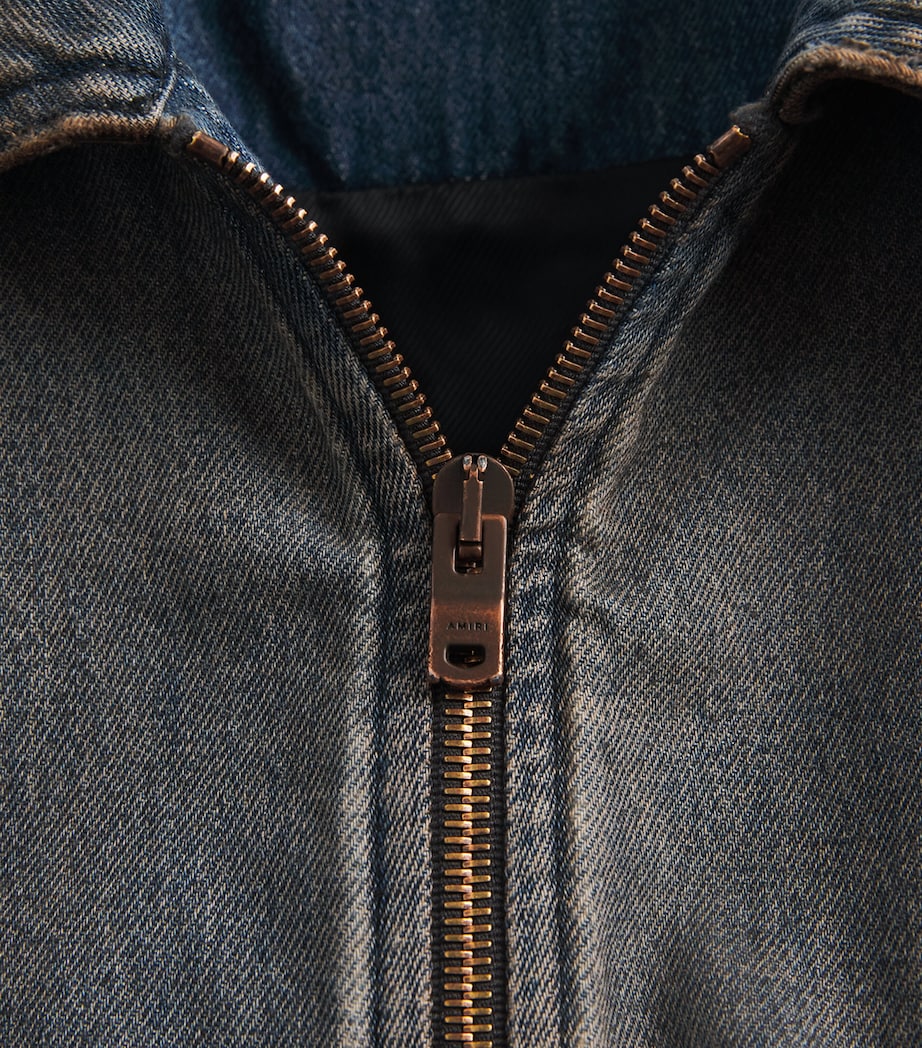 AMIRI Mens Lea Bones Denim Jacket Dark Dust Image 6
