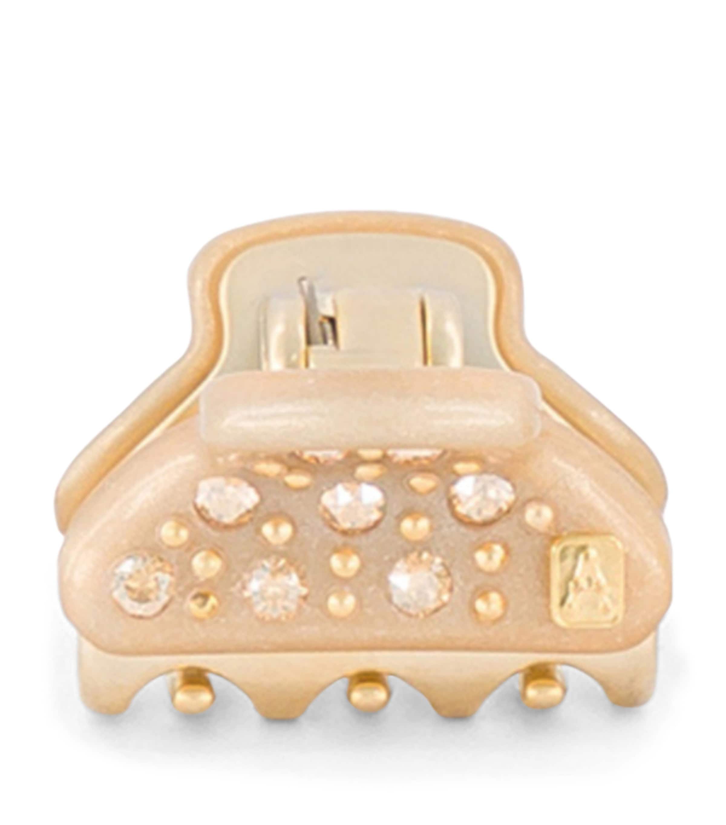 Gold-Plated Mini Claw Hair Clip X3- PAIL DORE/OR Image 1