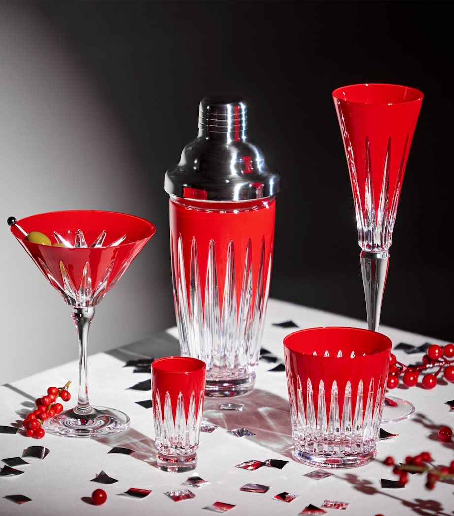 Set of 2 Crystal Firework Martini Glasses (200ml) RED Image 2