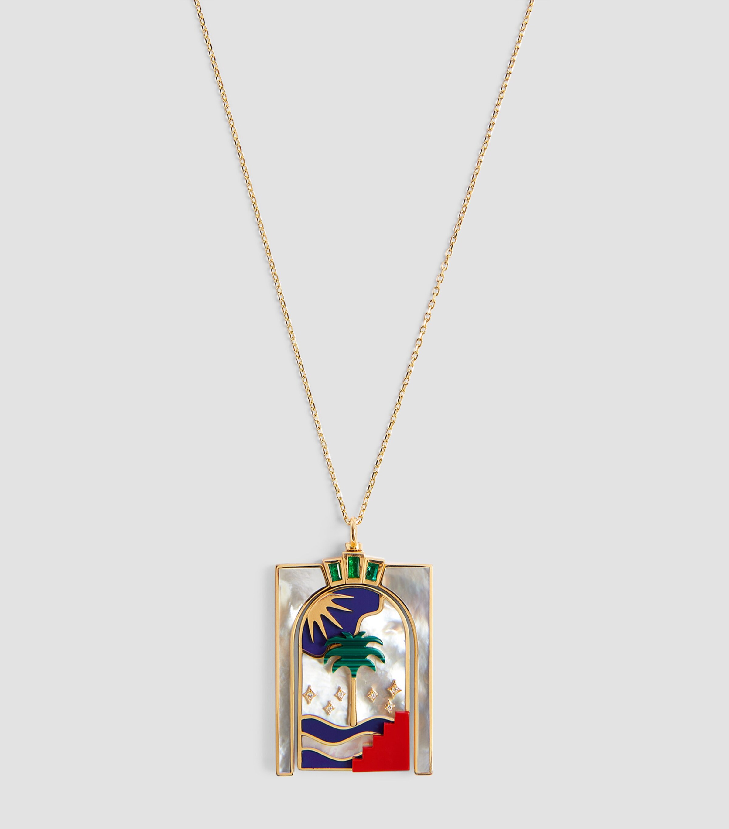 L'ATELIER NAWBAR Yellow Gold, Diamond and Mother-of-Pearl Leili Nhari Necklace Image 2