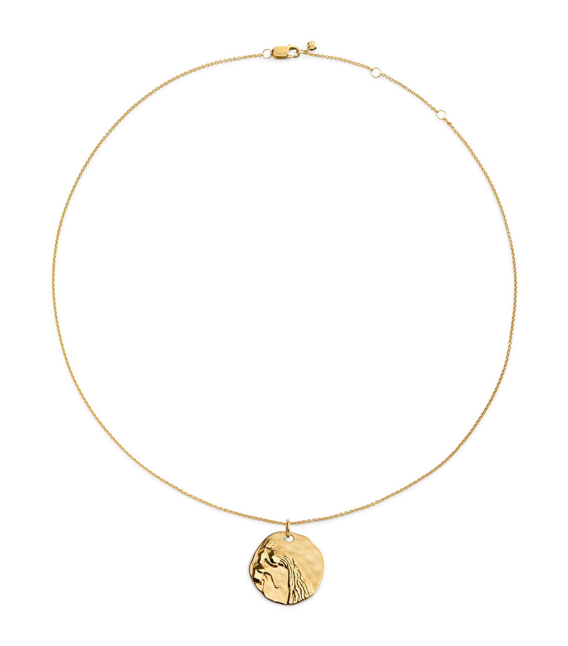 Monica Vinader Gold Vermeil Zodiac Aquarius Necklace Gold Vermeil Image 1