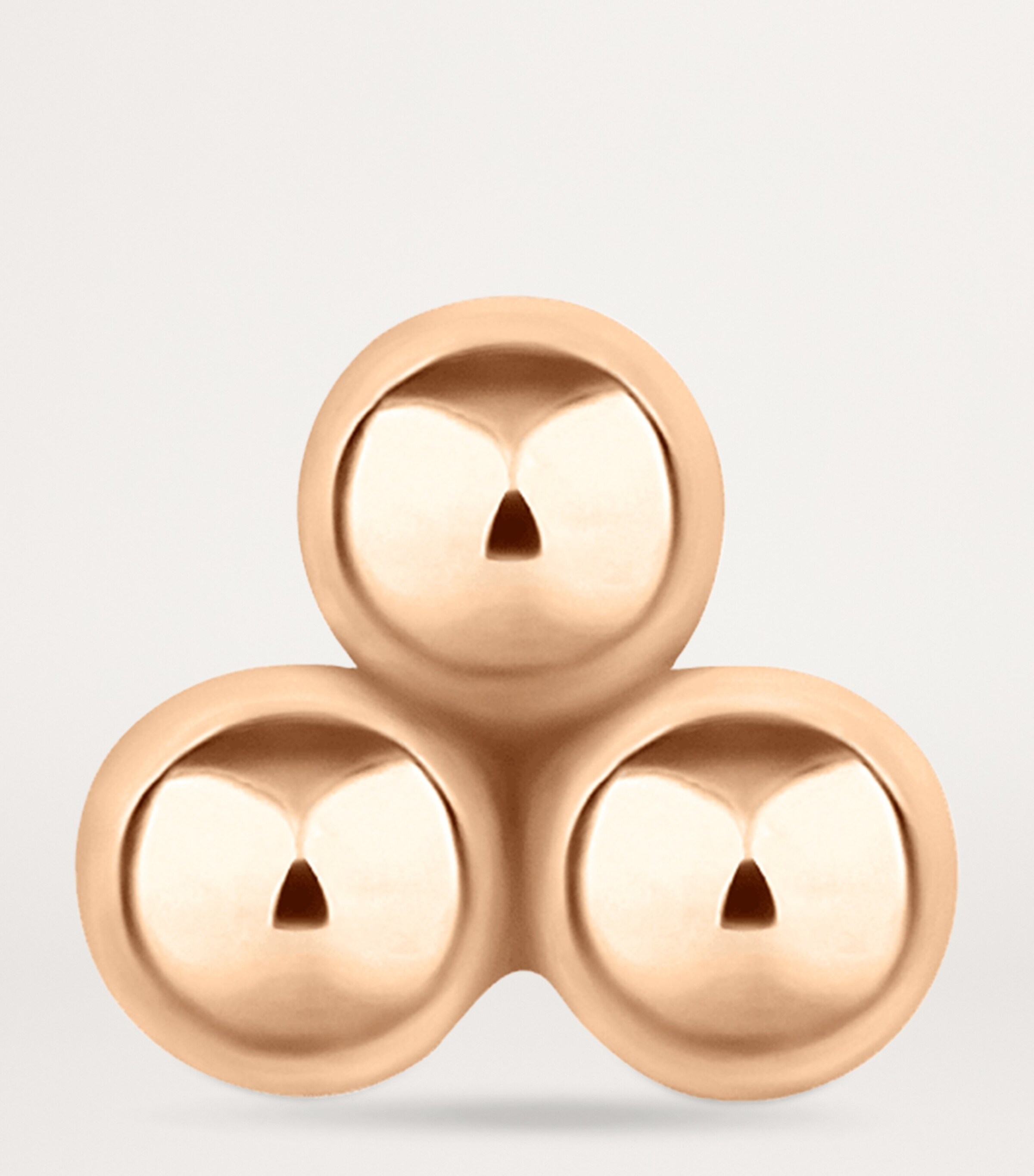 Trinity Single Threaded Stud Earring (3.5mm) ROSE GOLD Image 2