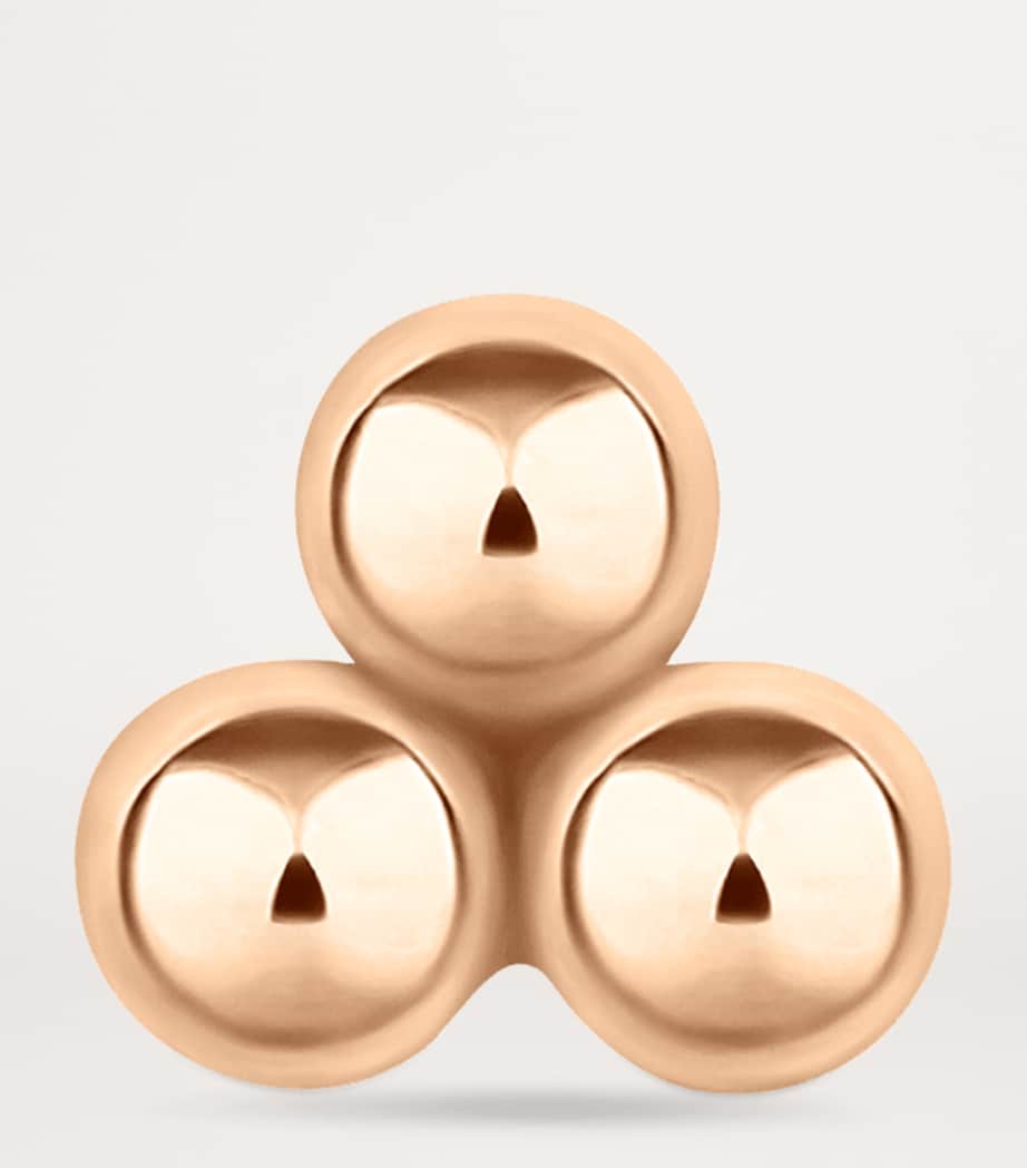 Trinity Single Threaded Stud Earring (3.5mm) ROSE GOLD Image 2