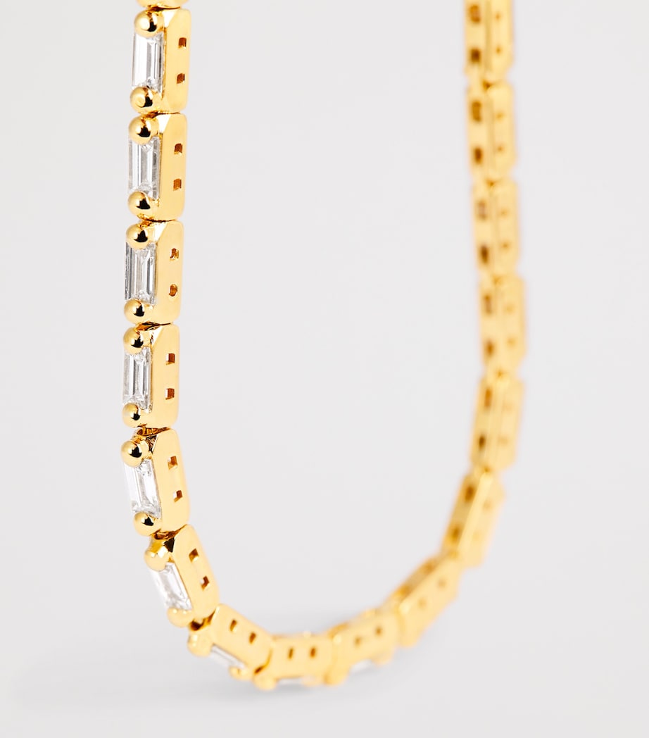 Yellow Gold and Diamond Bold Linear Tennis Bracelet 18K YG/WD Image 4