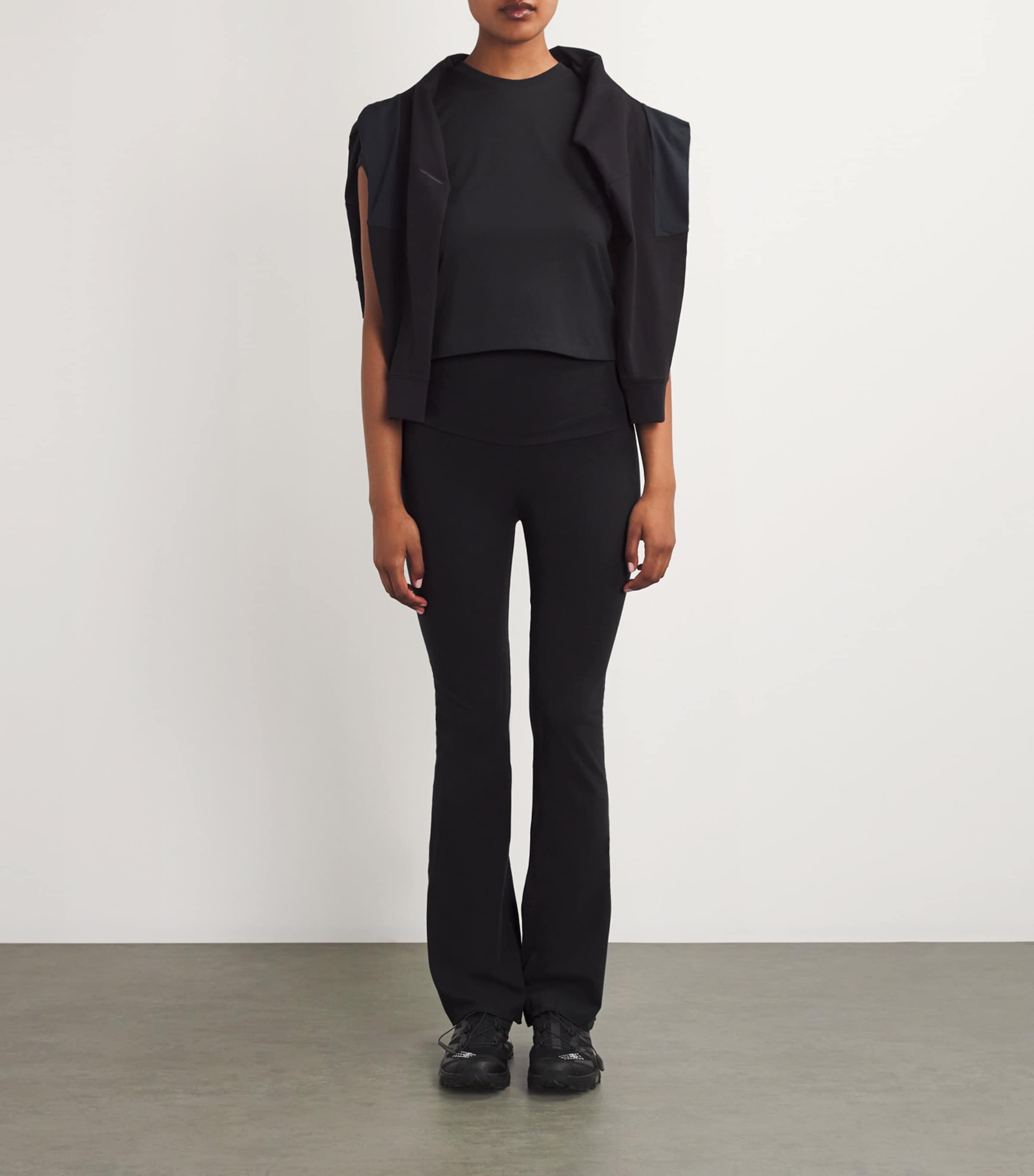 Cotton Jersey Foldover Trousers SOOT Image 2