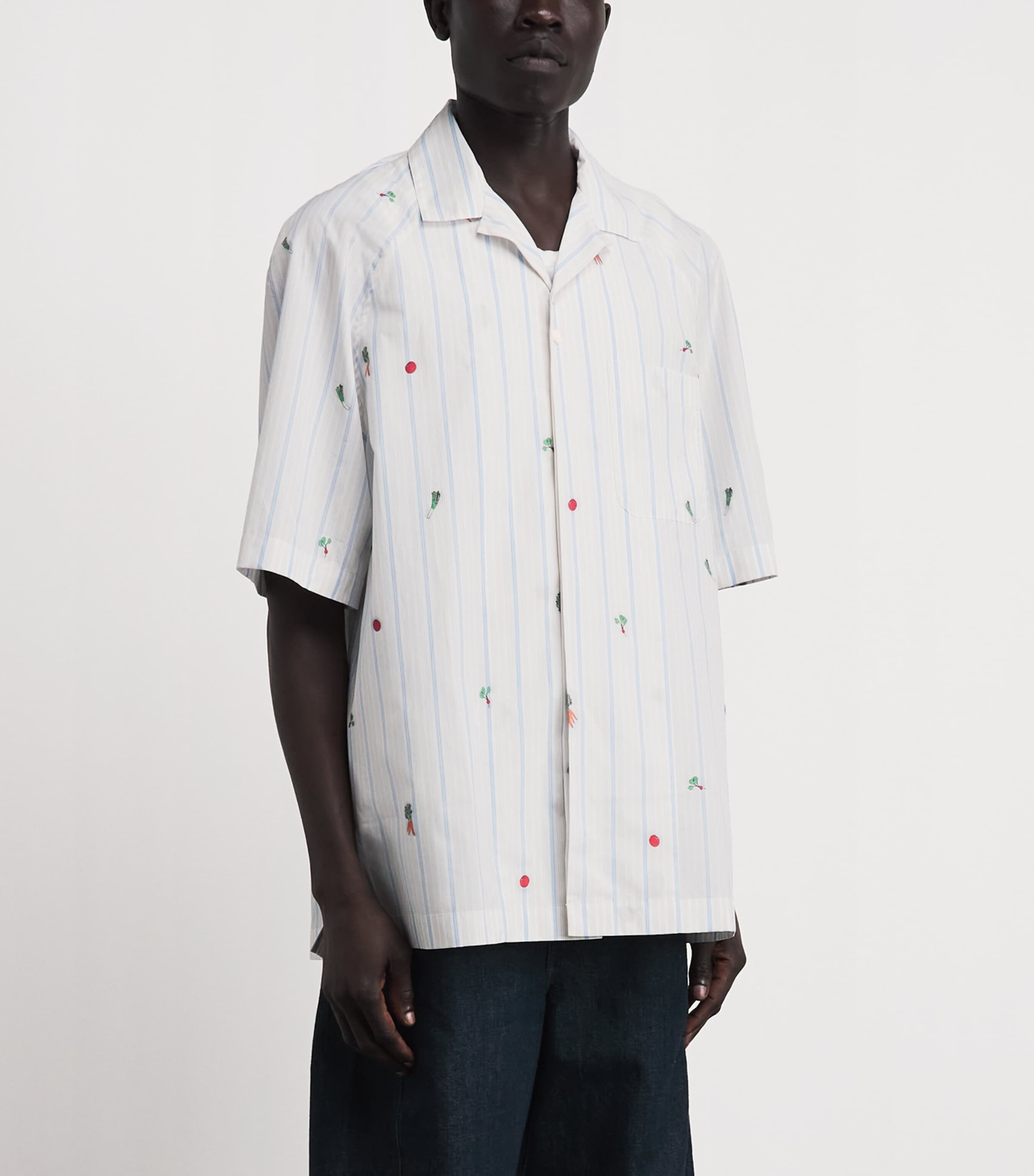Jacquemus Mens Cotton Short-Sleeve Romarin Shirt Jcqrd Clssc Strp Image 4