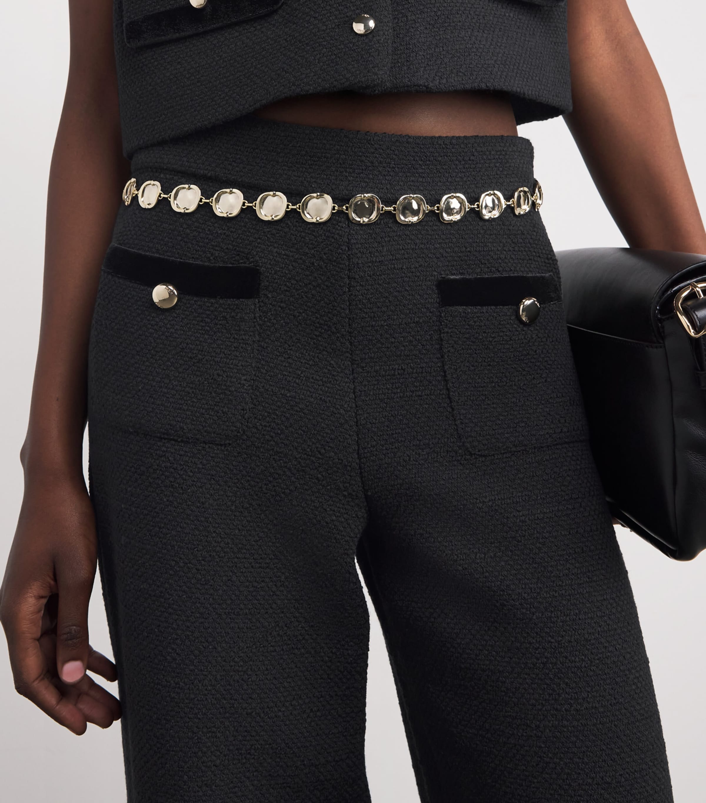 Tweed Wide-Leg Trousers BLACK Image 6