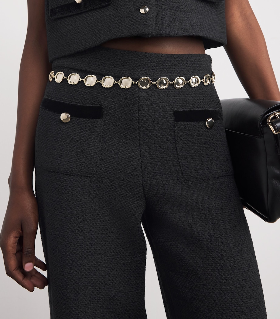 Tweed Wide-Leg Trousers BLACK Image 6