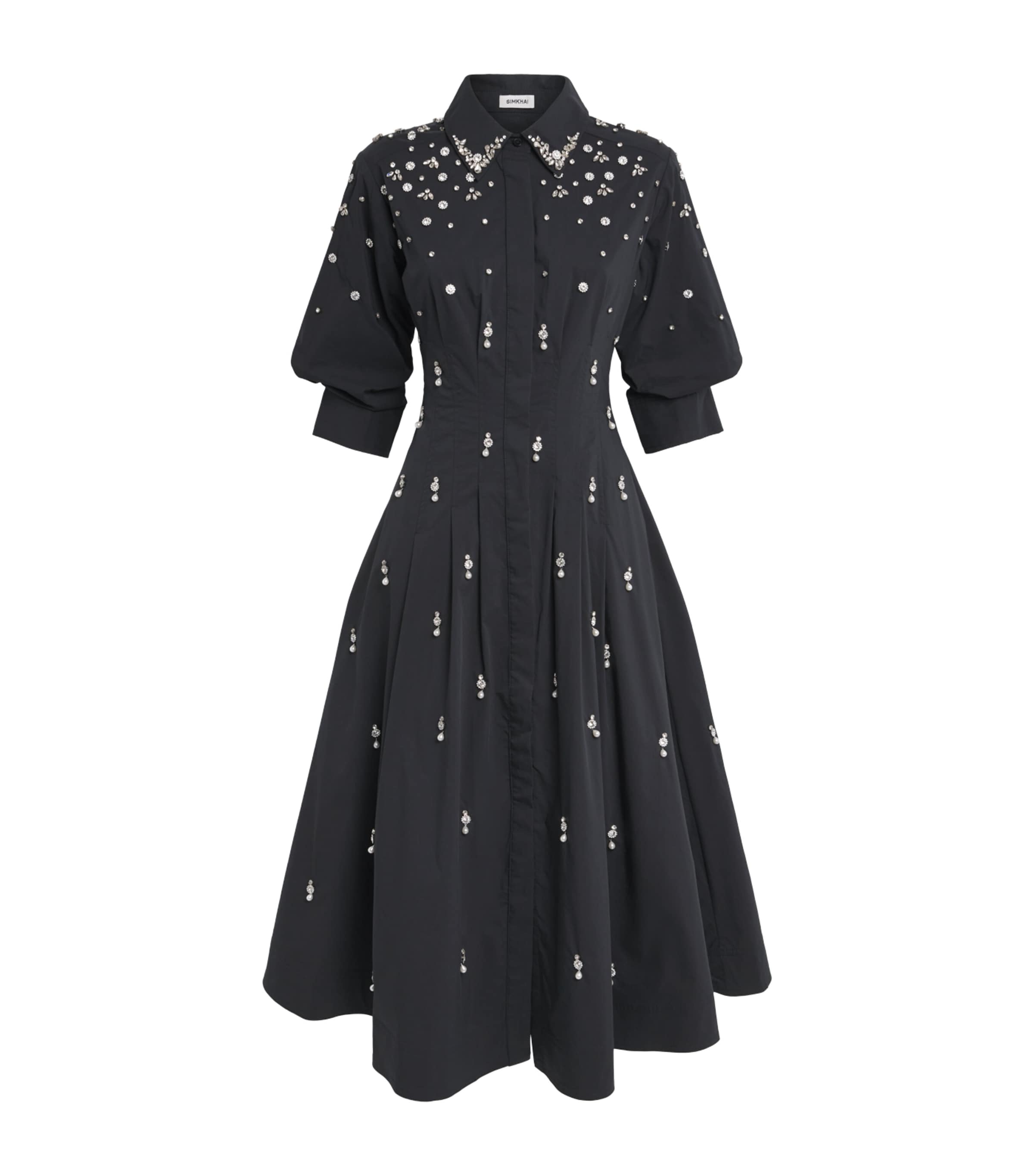 Simkhai Cotton-blend Pintuck Jazz Midi Dress In Black