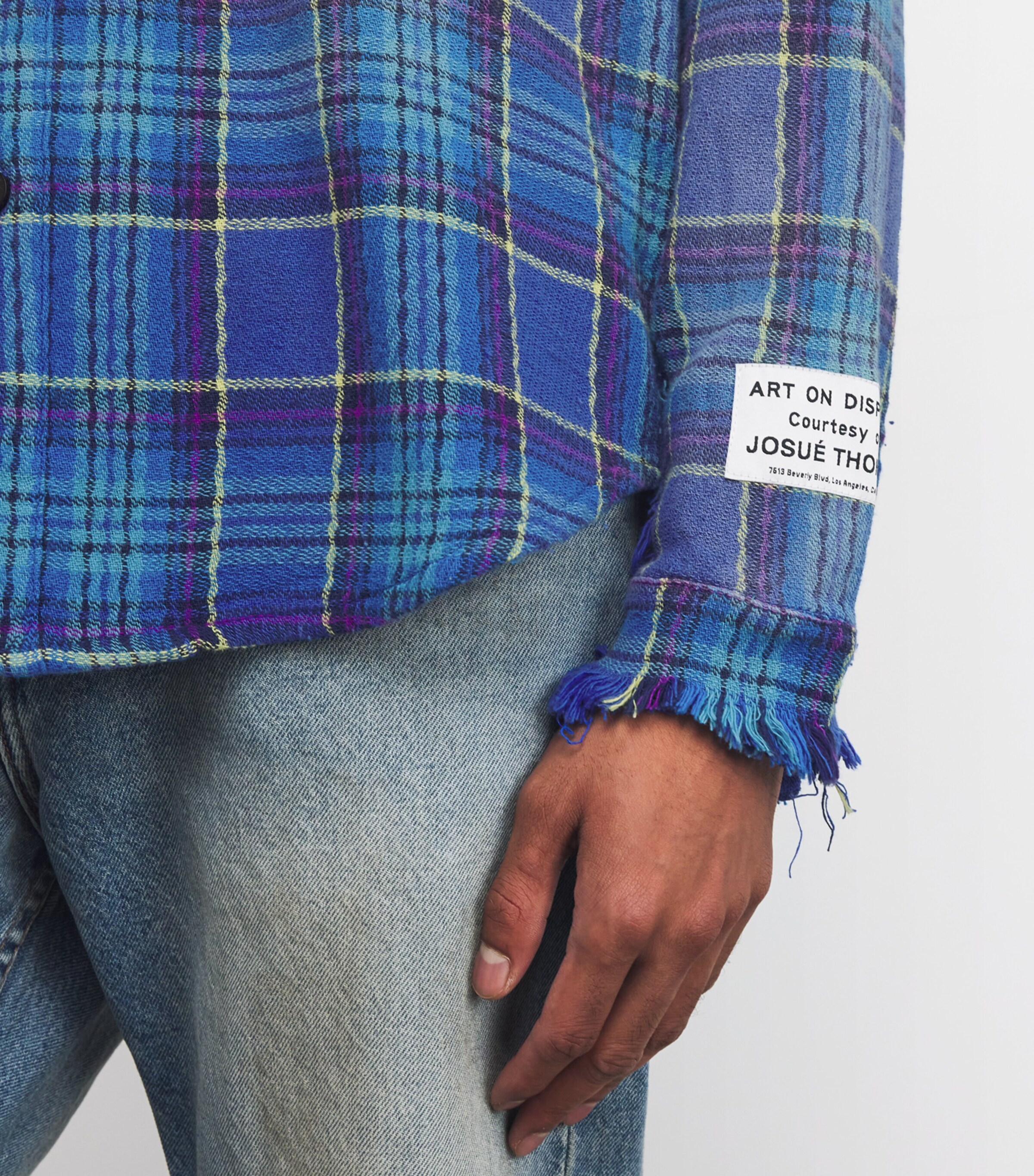 GALLERY DEPT. Mens Cotton Flannel Marley Shirt Blue Multi Image 6