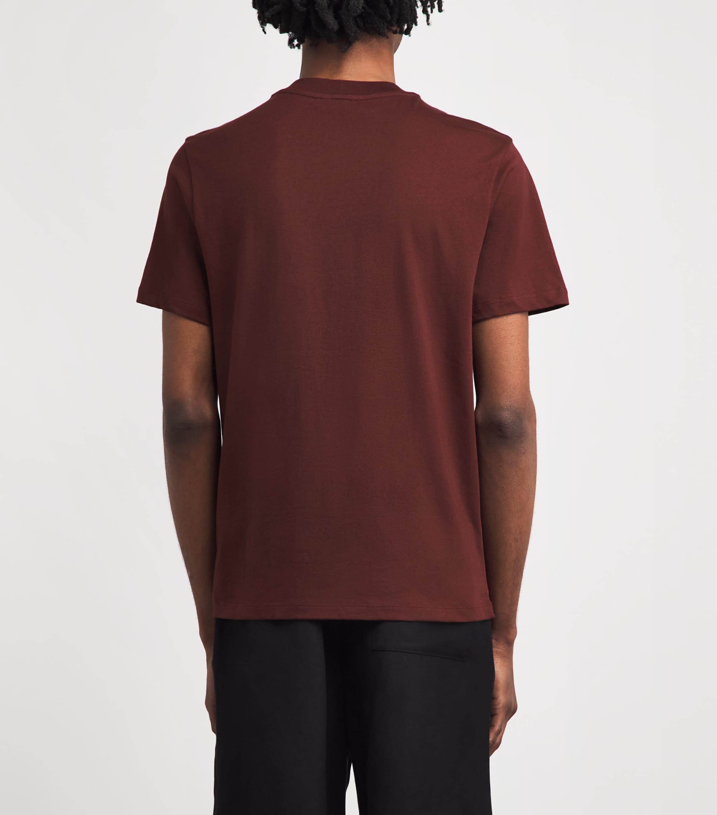 Sandro Paris Mens Cotton Crochet T-Shirt Chocolate Image 5