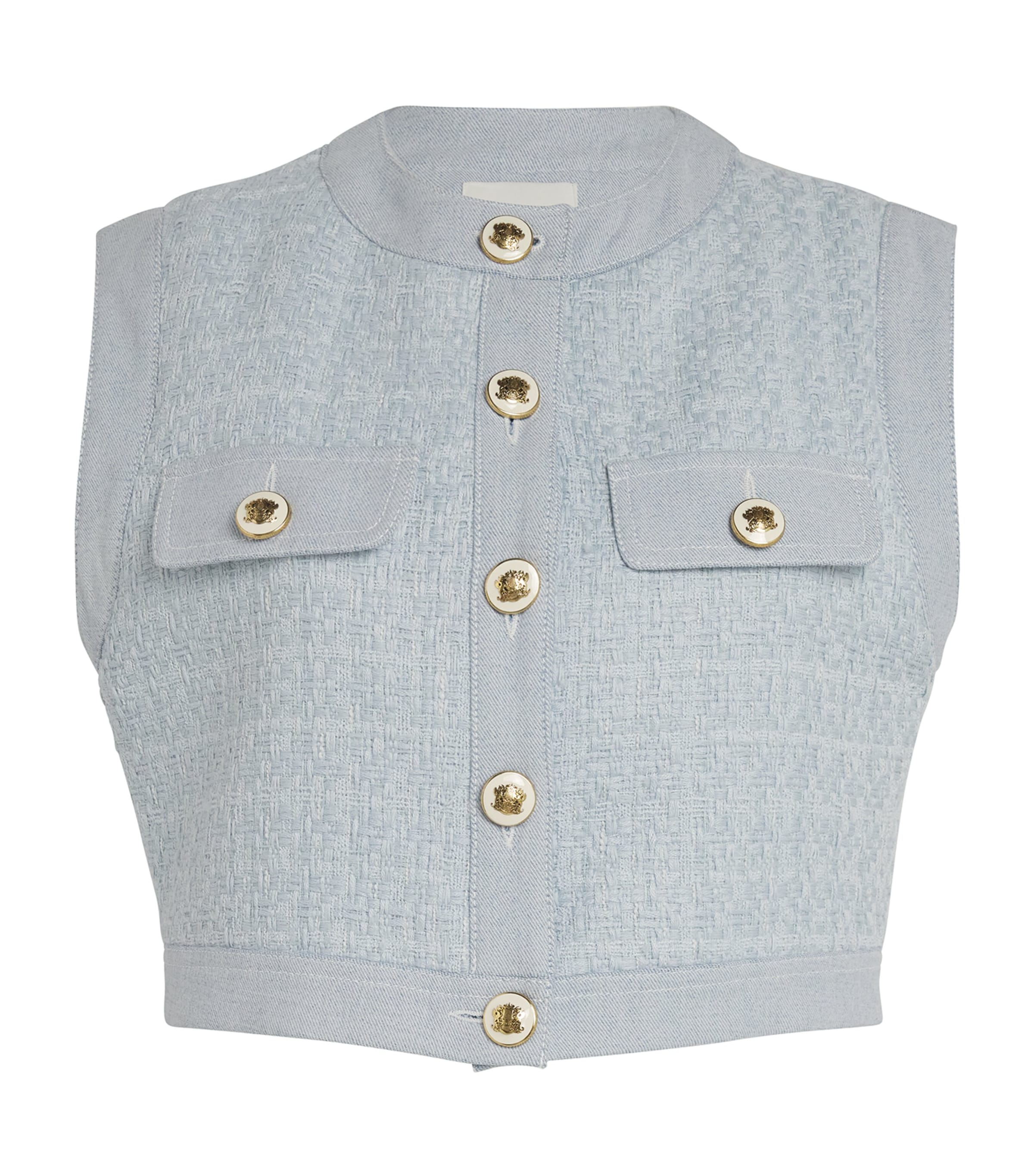 Sandro Button-detail Waistcoat In Blue