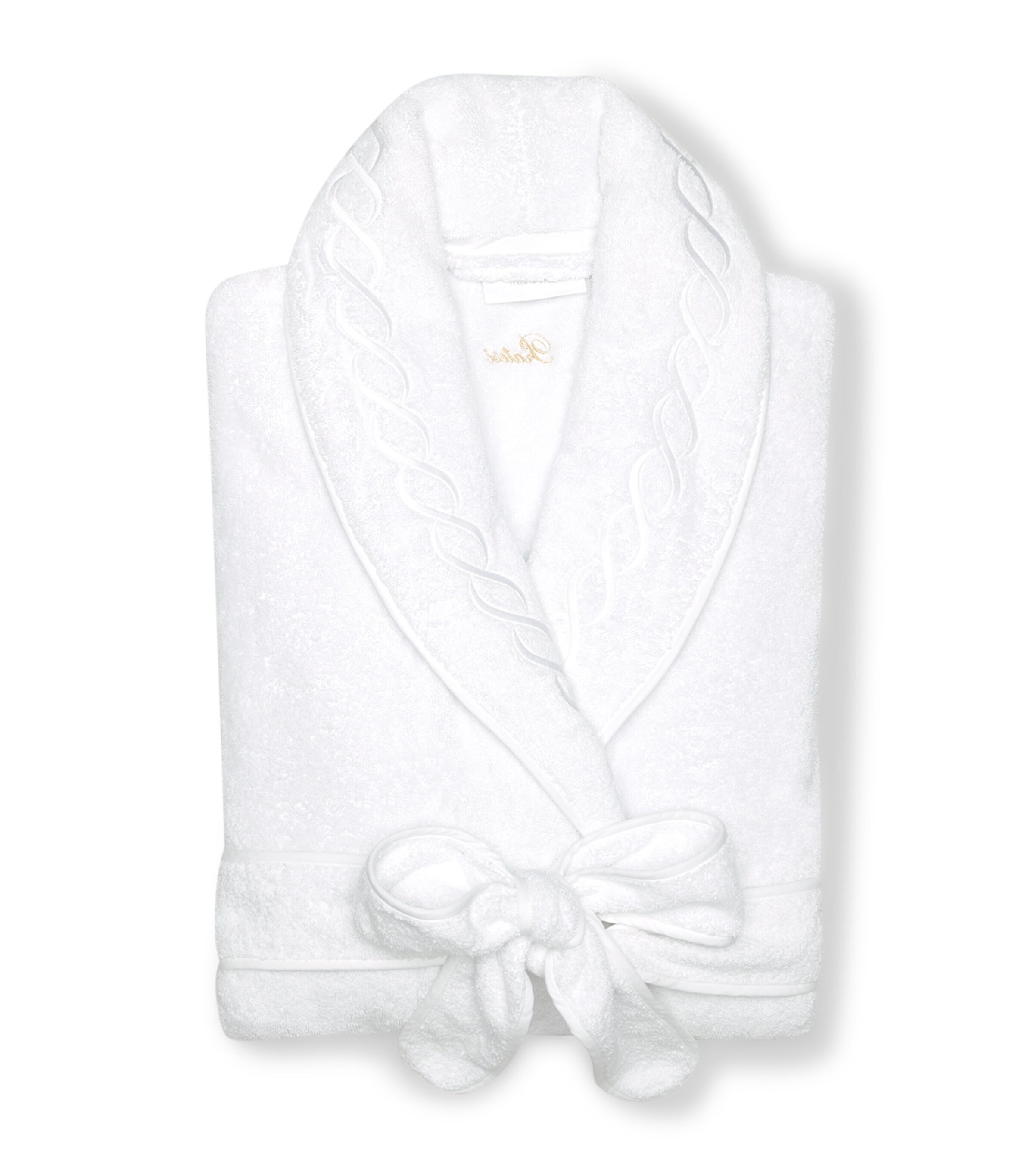 Cotton Treccia Bathrobe (Large) WHITE/WHITE Image 2