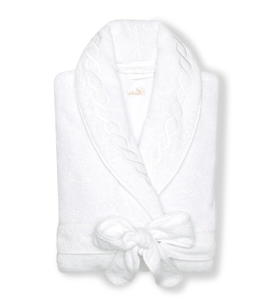 Cotton Treccia Bathrobe (Large) WHITE/WHITE Image 2
