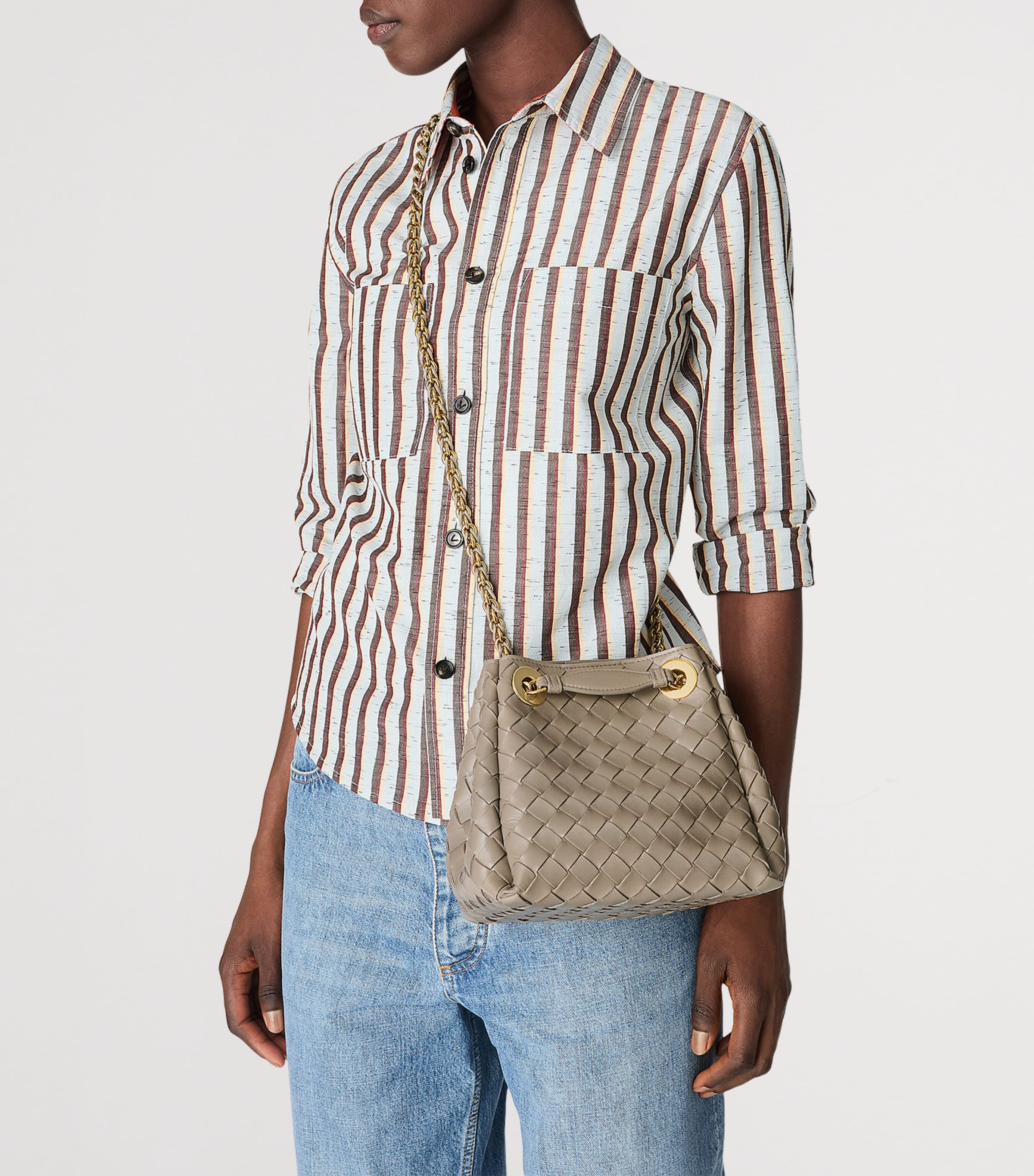 Bottega Veneta Small Lambskin Parachute Shoulder Bag