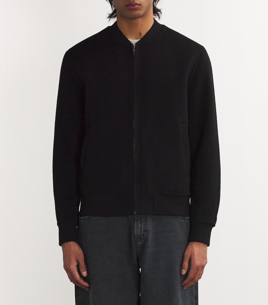 Wool-Blend Bomber Jacket BLACK Image 3
