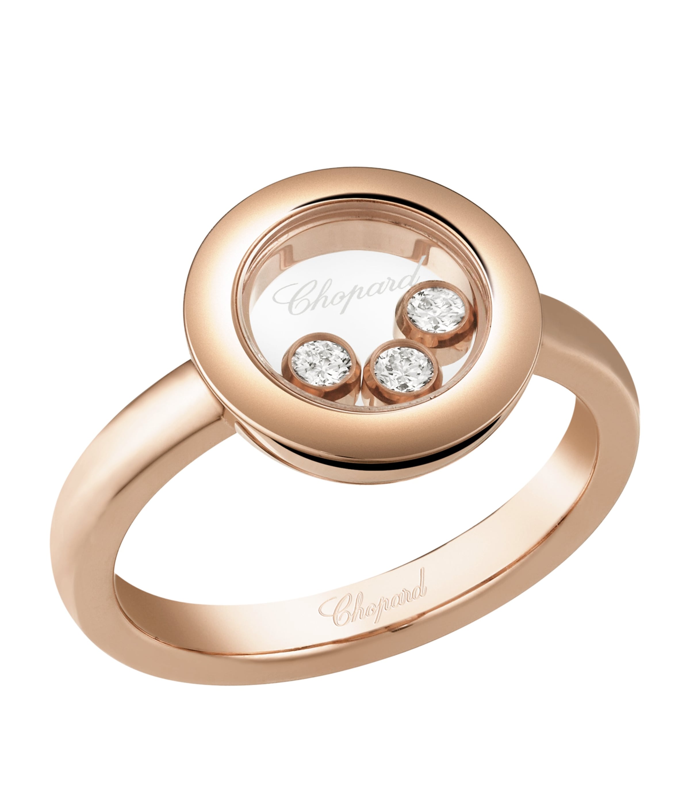 Chopard Rose Gold And Diamond Happy Diamonds Icons Ring In Rose Gold