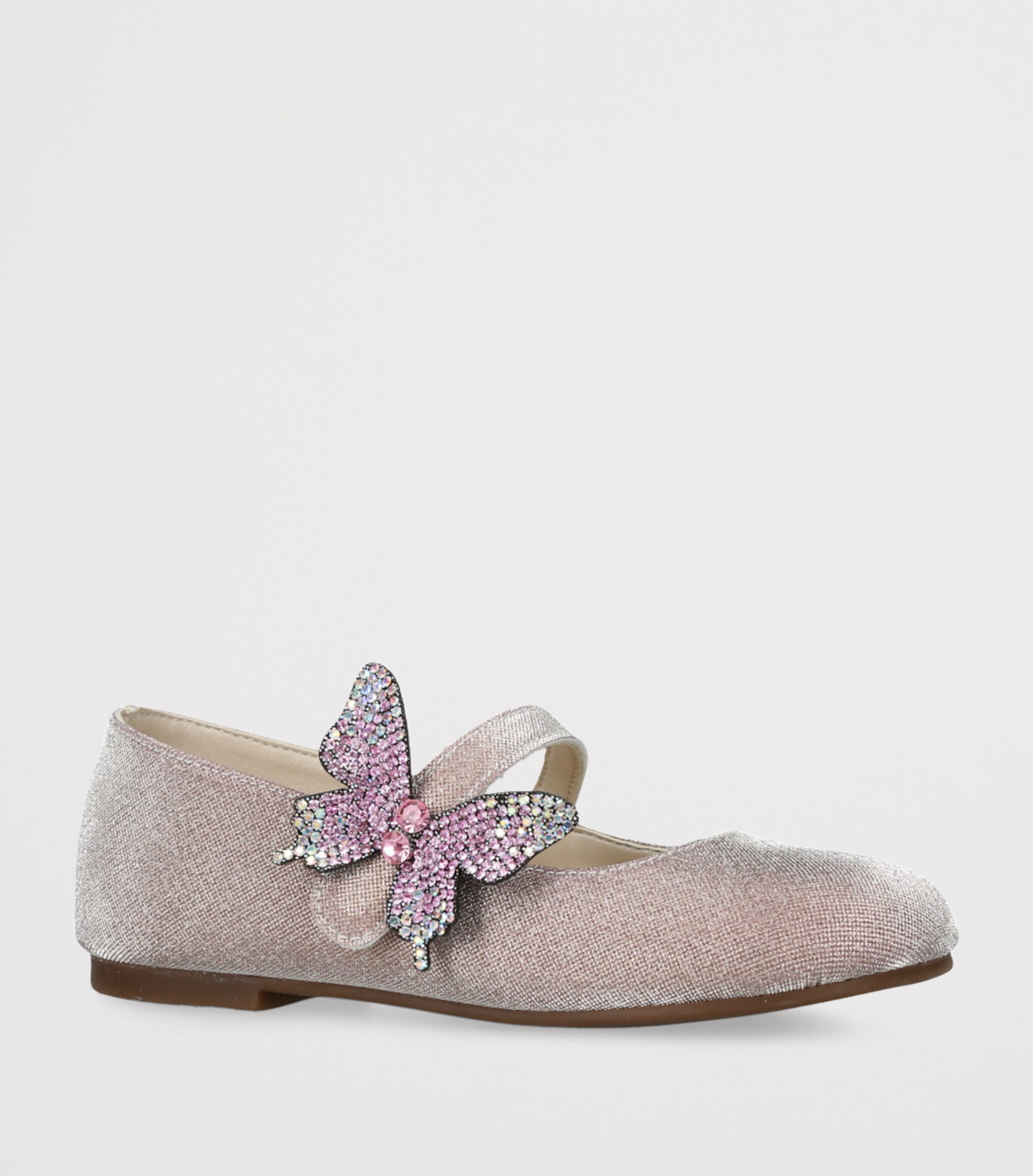 BabyWalker Crystal Butterfly Ballet Flats Pale Pink Image 3